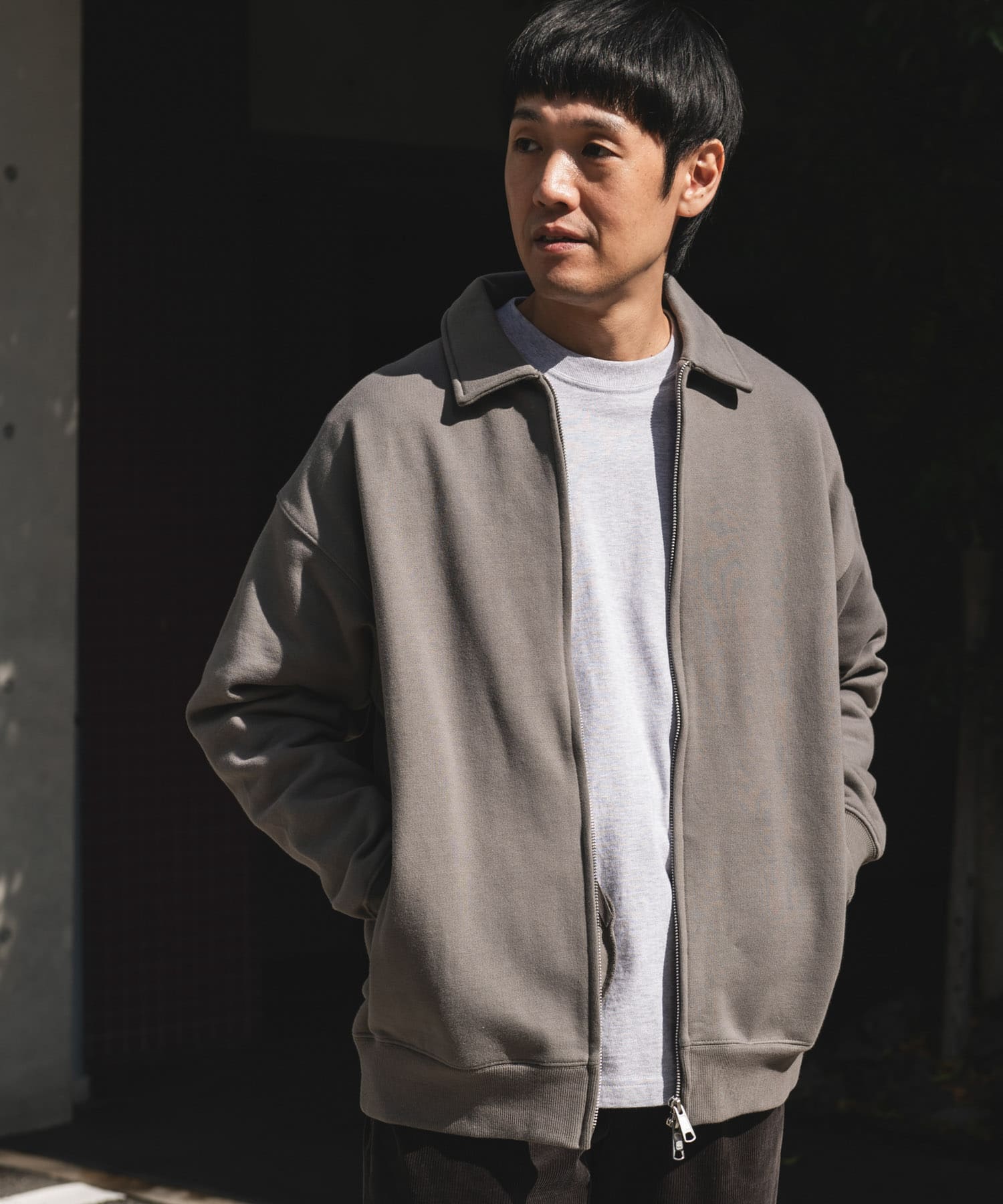 裏起毛スウェットジップブルゾン