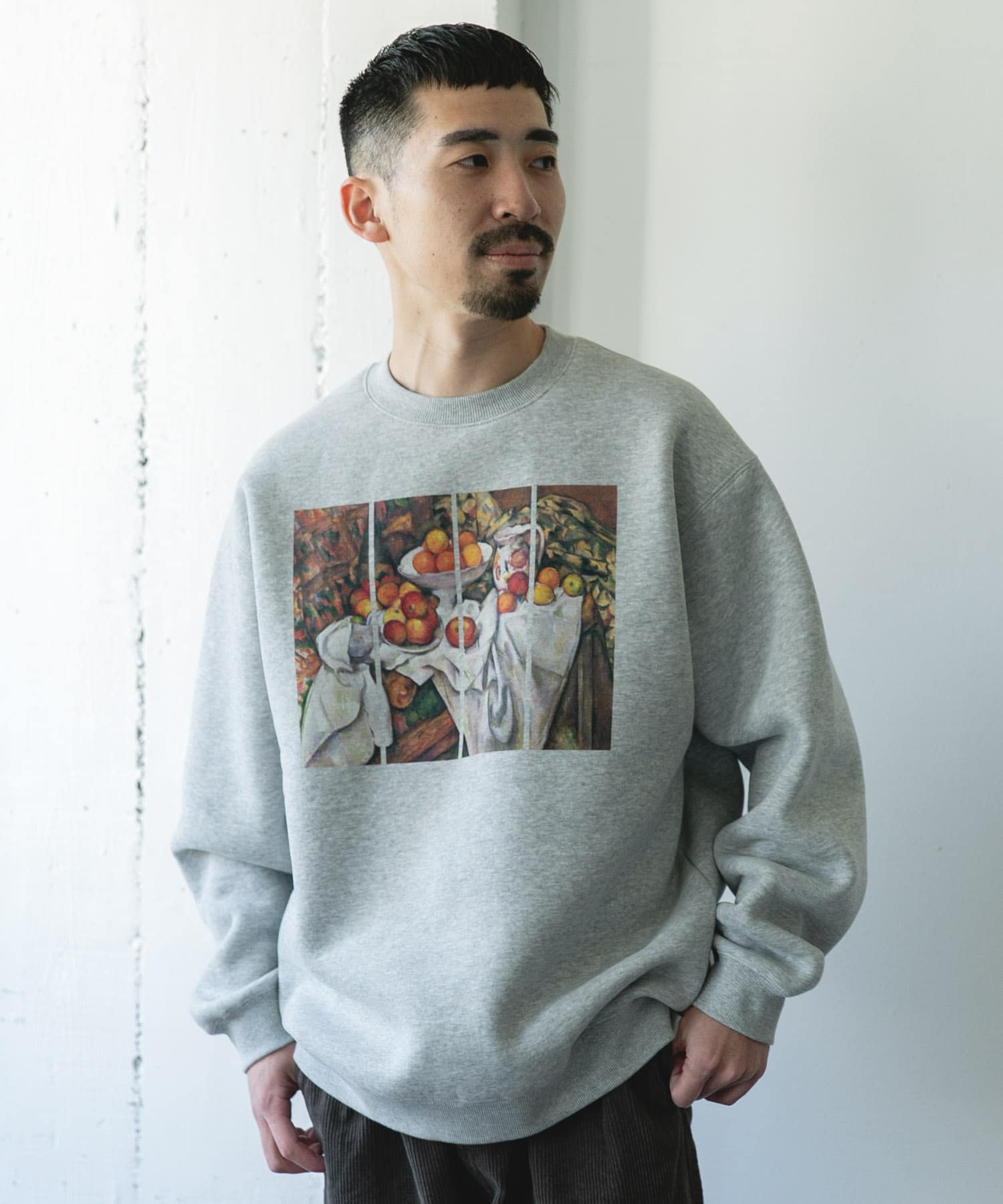 セザンヌ アートプリント裏起毛スウェット