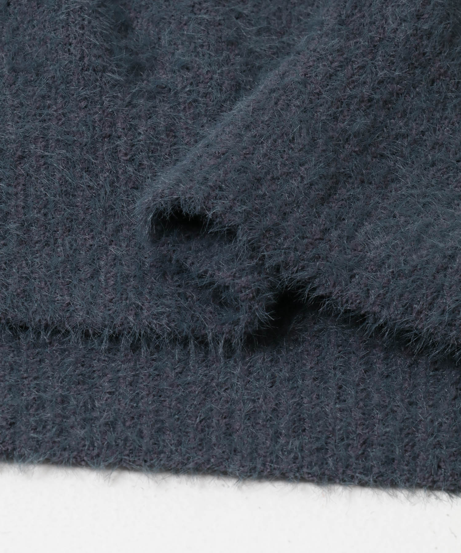 メランジシャギー クルーネックニット BLUE M