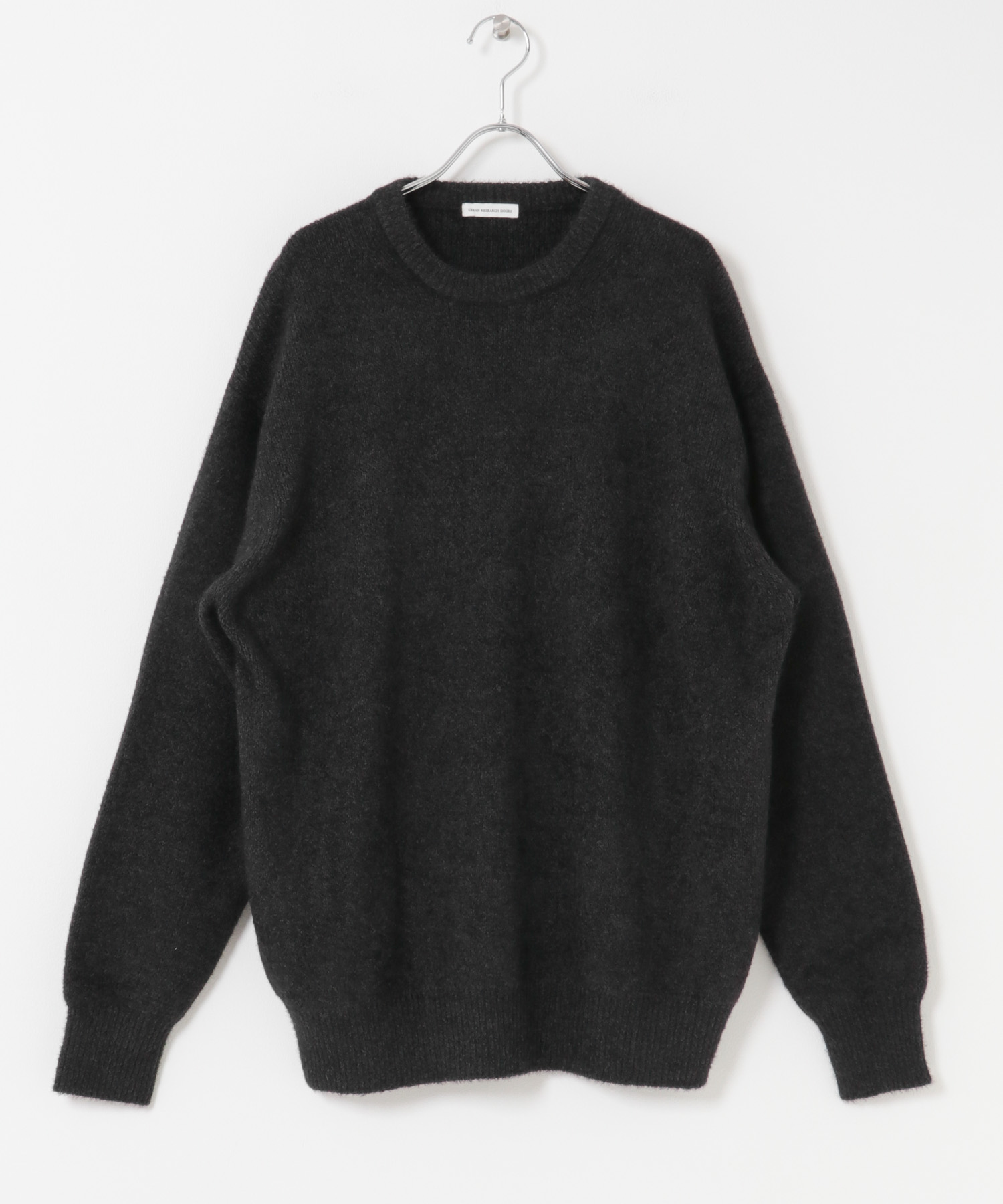 メランジシャギー クルーネックニット BLACK M