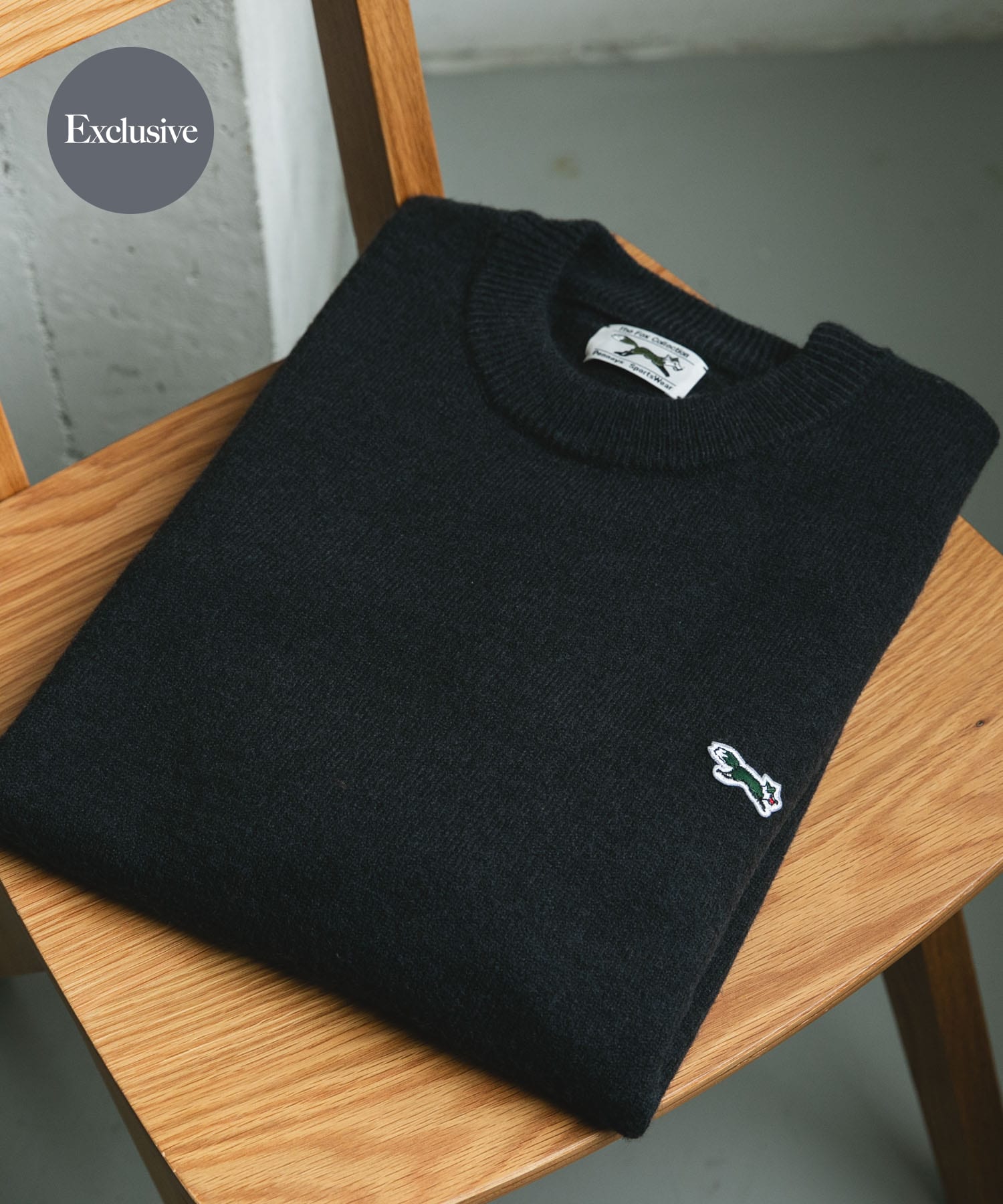 『別注』PENNEYS×DOORS　THE FOX クルーネックスフレニット CHARCOAL M