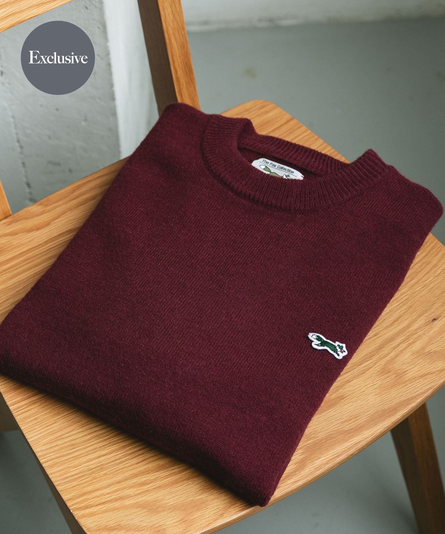 『別注』PENNEYS×DOORS　THE FOX クルーネックスフレニット CHERRY M