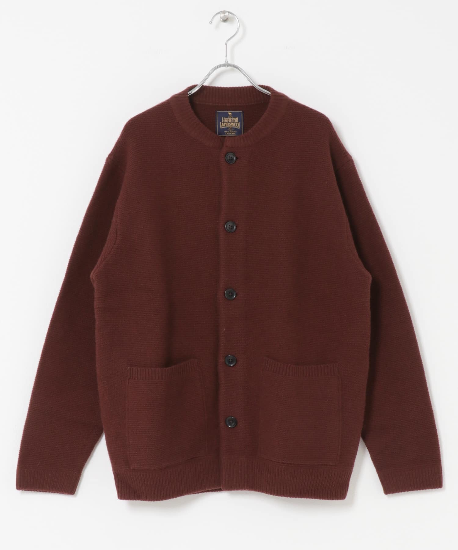 ハミルトンウールガーターカーディガン DARK RED M