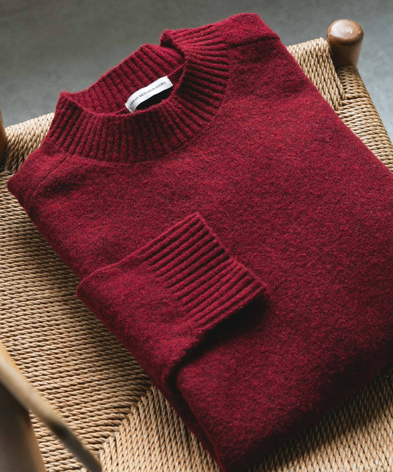 ウール混もちもちハイネックニット BORDEAUX M