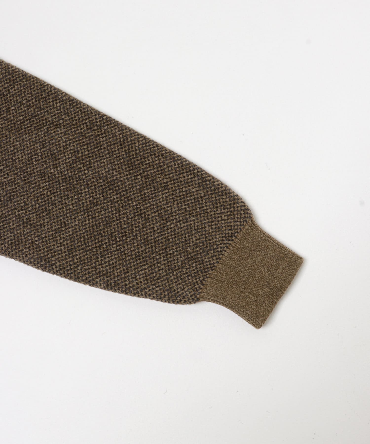 ジャガードモールニットプルオーバー OLIVEBROWN M