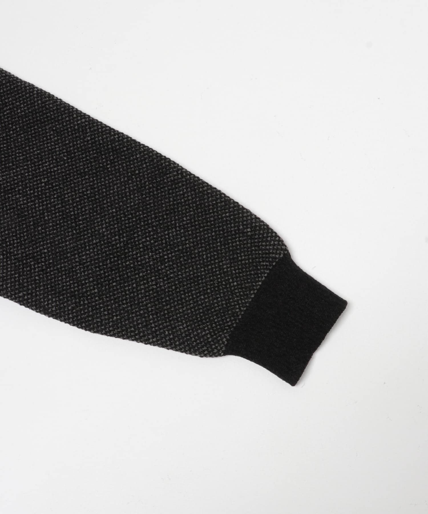 ジャガードモールニットプルオーバー BLACK M