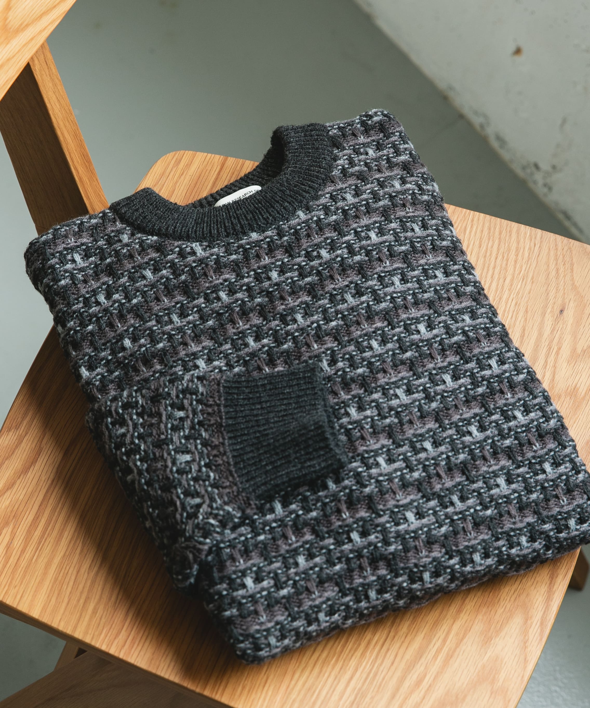 ツイードライク ボーダーニット GRAY M