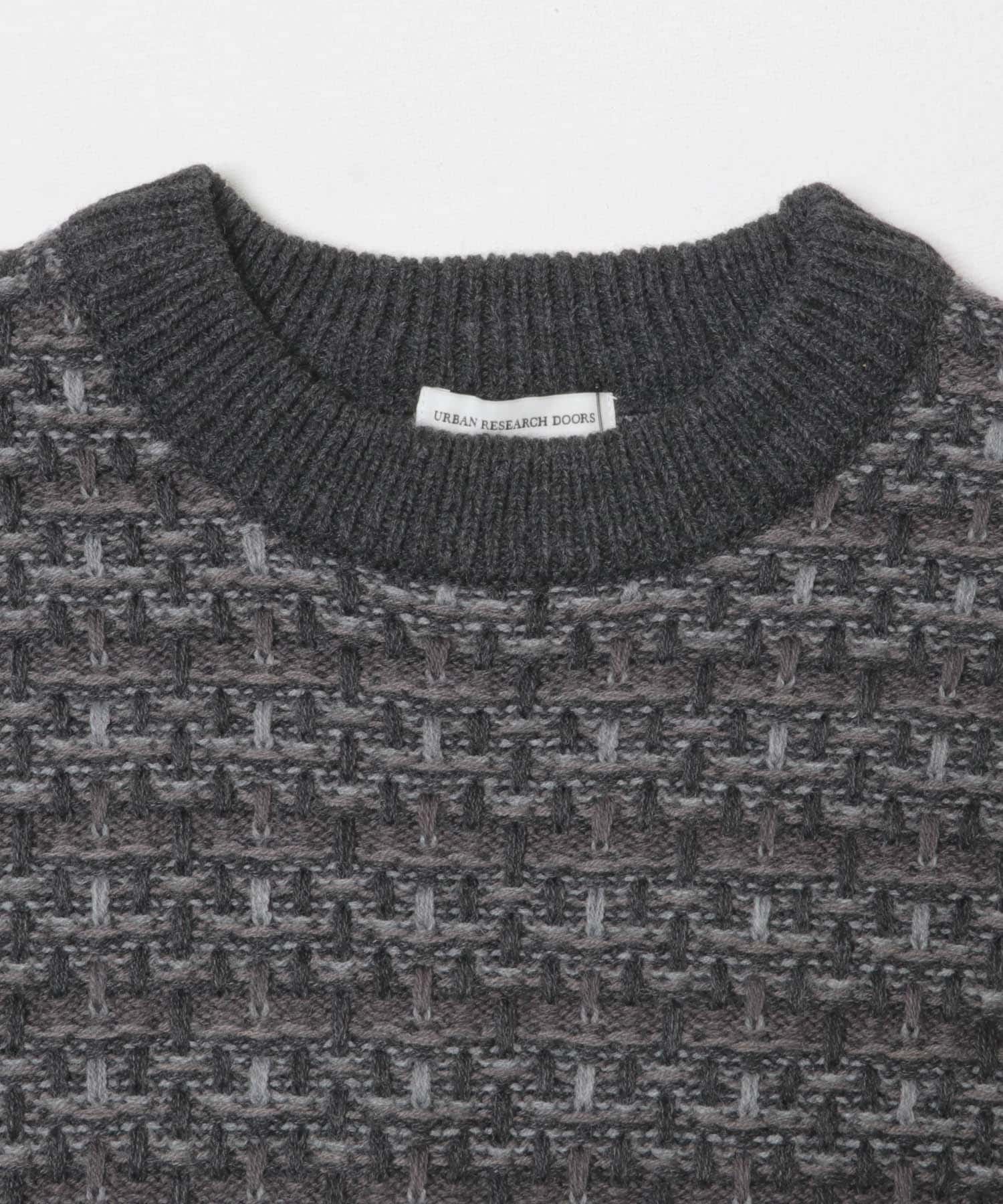 ツイードライク ボーダーニット GRAY M