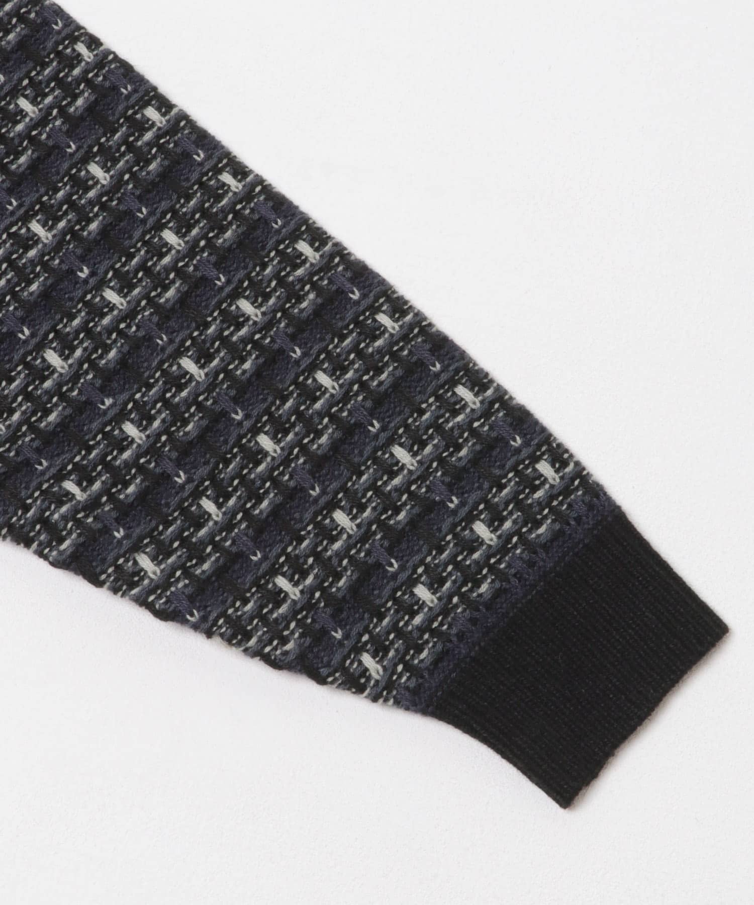 ツイードライク ボーダーニット BLACK M