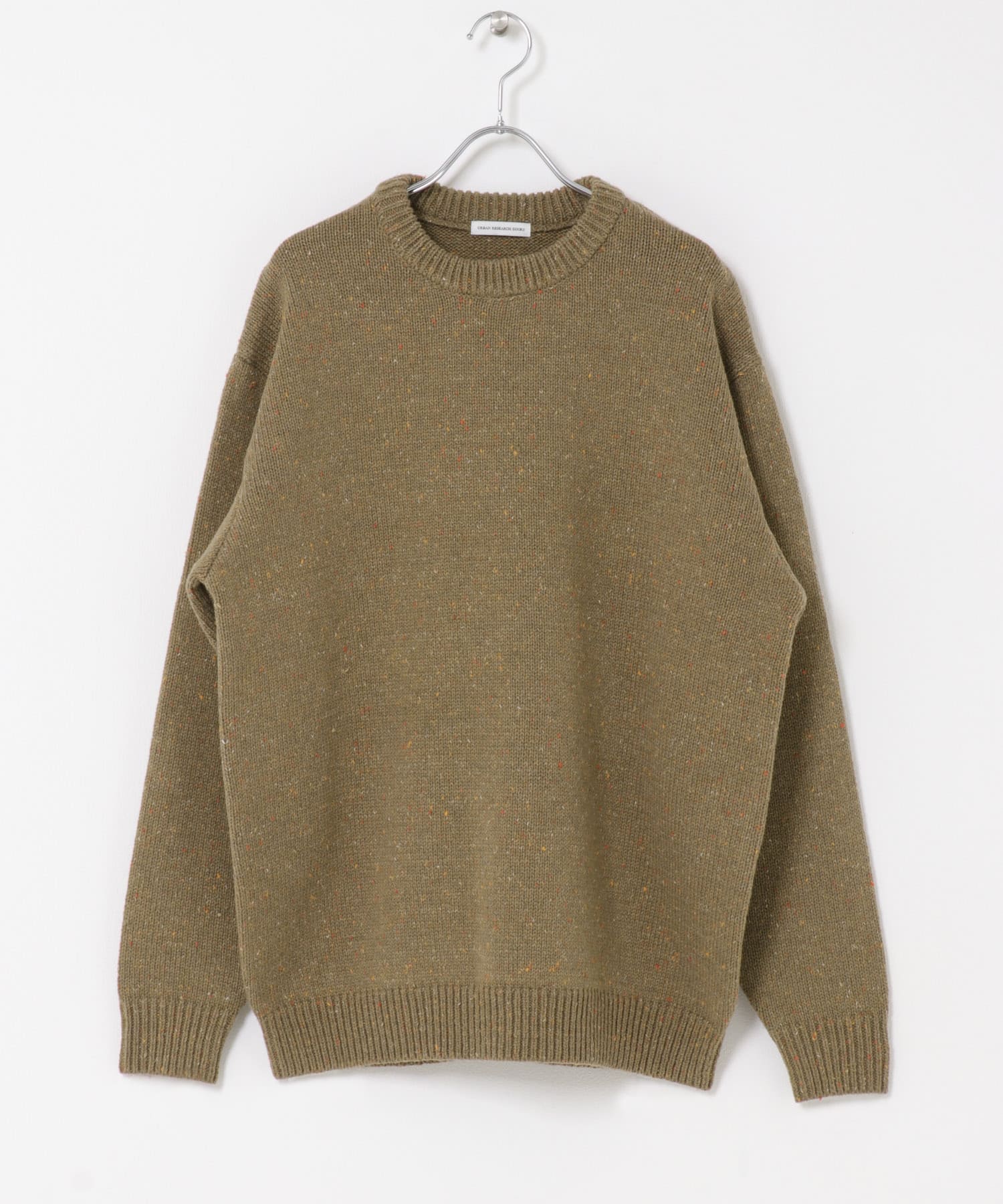 ウールブレンドネップクルーネックニット(M CHARCOAL): トップス