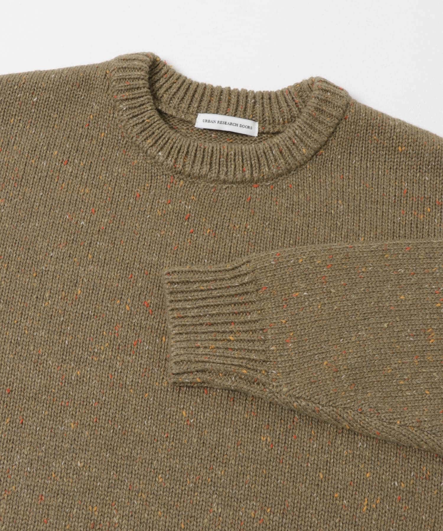 ウールブレンドネップクルーネックニット(M CHARCOAL): トップス