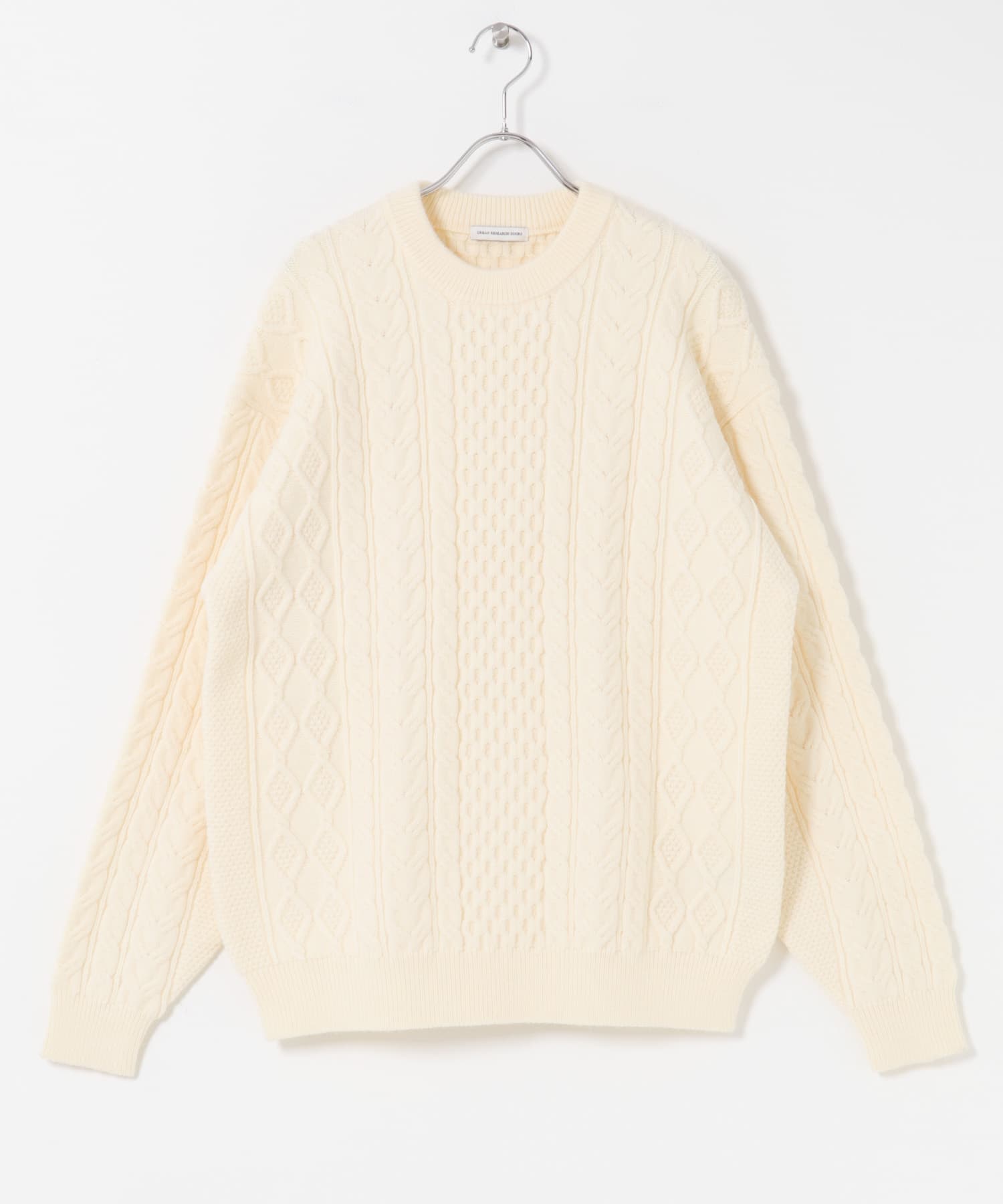 アランニットクルーネックプルオーバー WHITE M