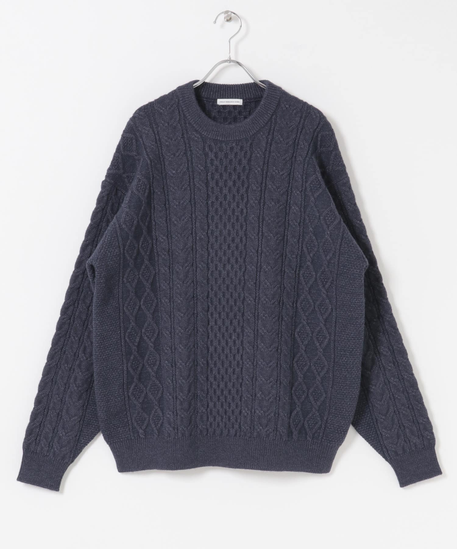 アランニットクルーネックプルオーバー NAVY M