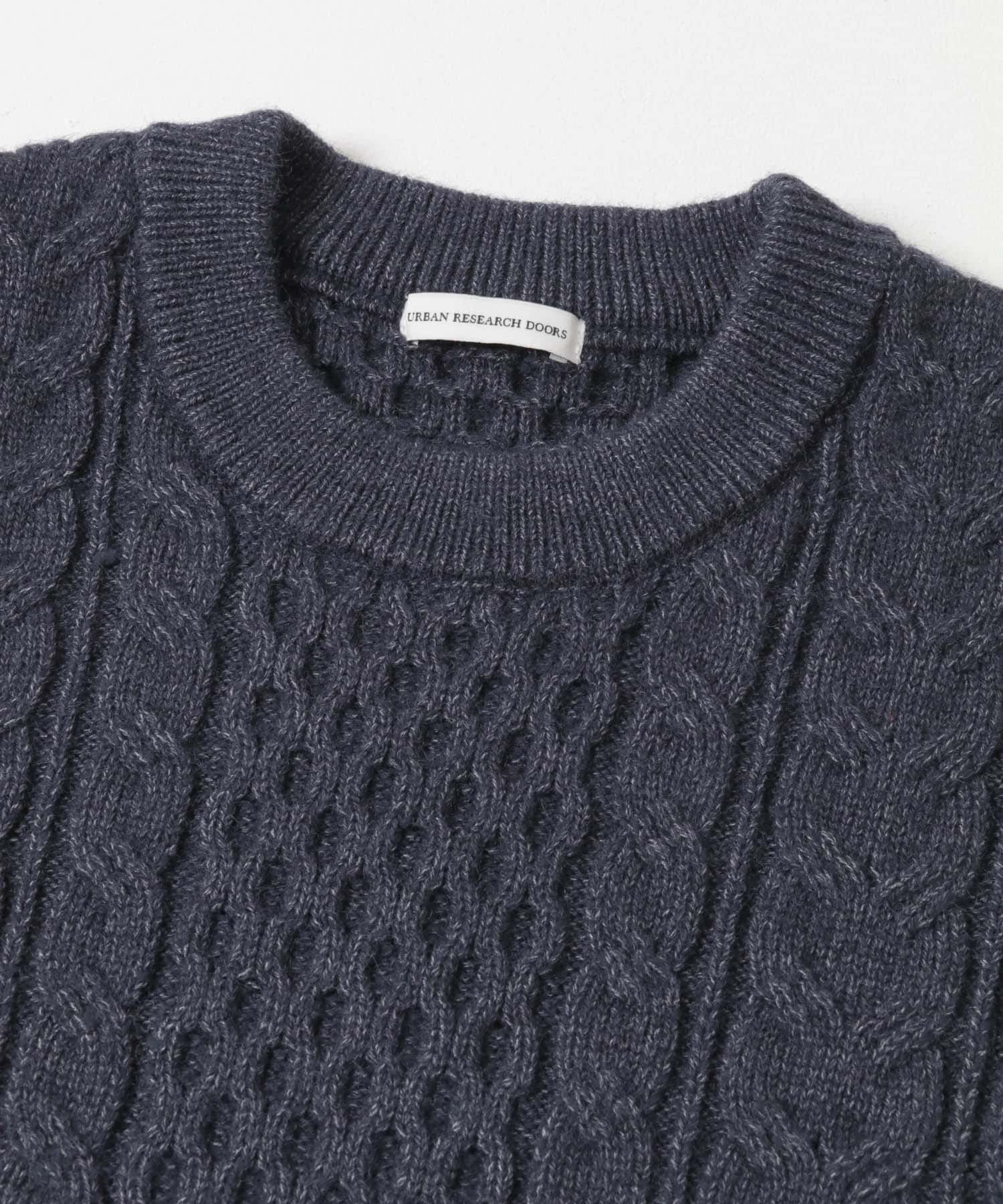 アランニットクルーネックプルオーバー NAVY M