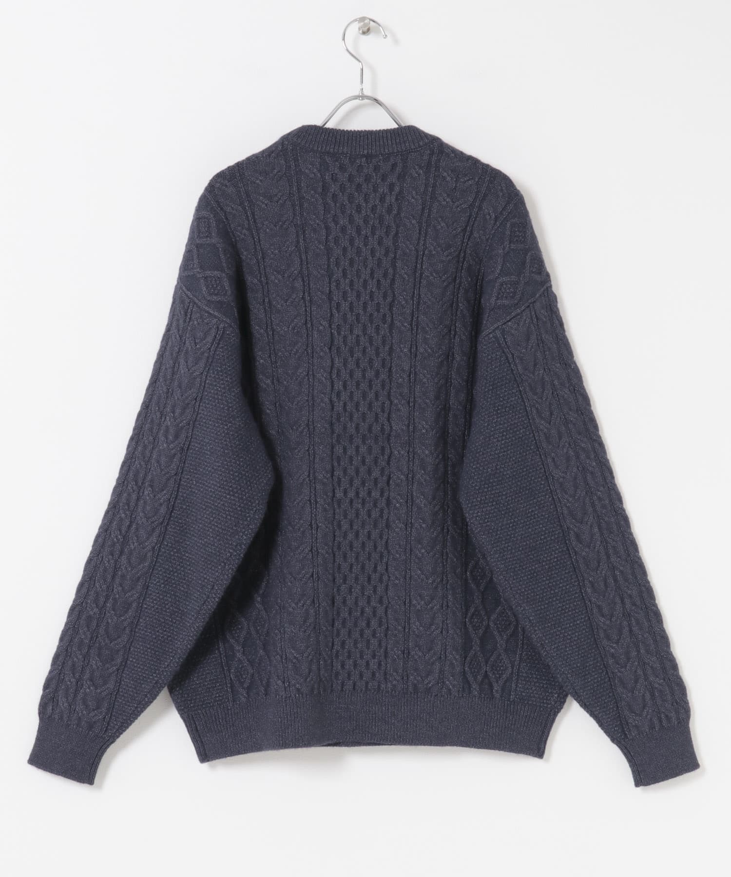 アランニットクルーネックプルオーバー NAVY M