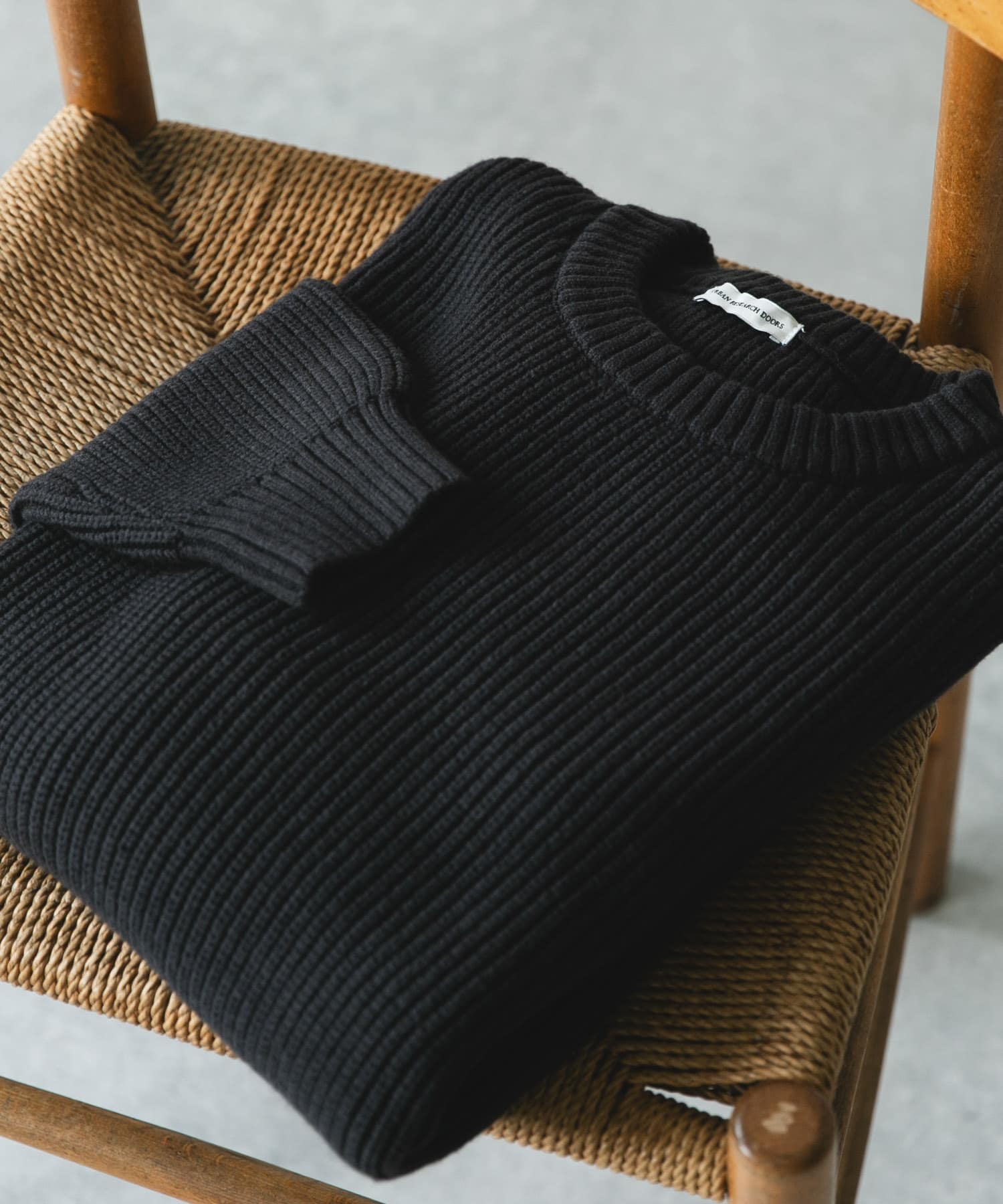 畦ニット クルーネックプルオーバー CHARCOAL M