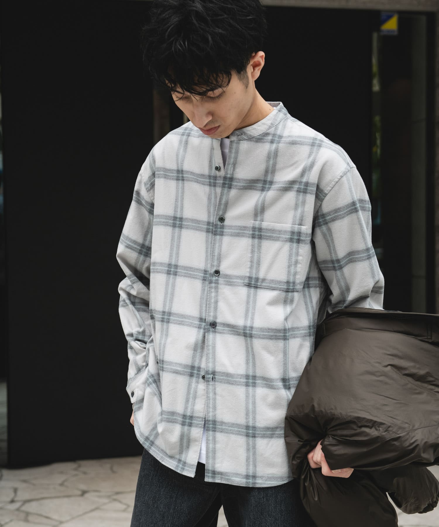 防シワ起毛ネルバンドカラーシャツ(M 千鳥): トップス｜URBAN RESEARCH