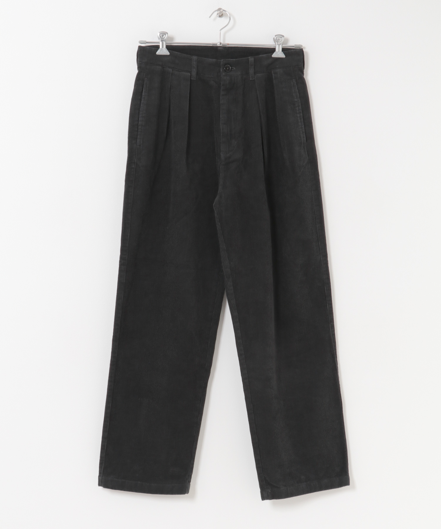 2タック太畝コーデュロイパンツ CHARCOAL M