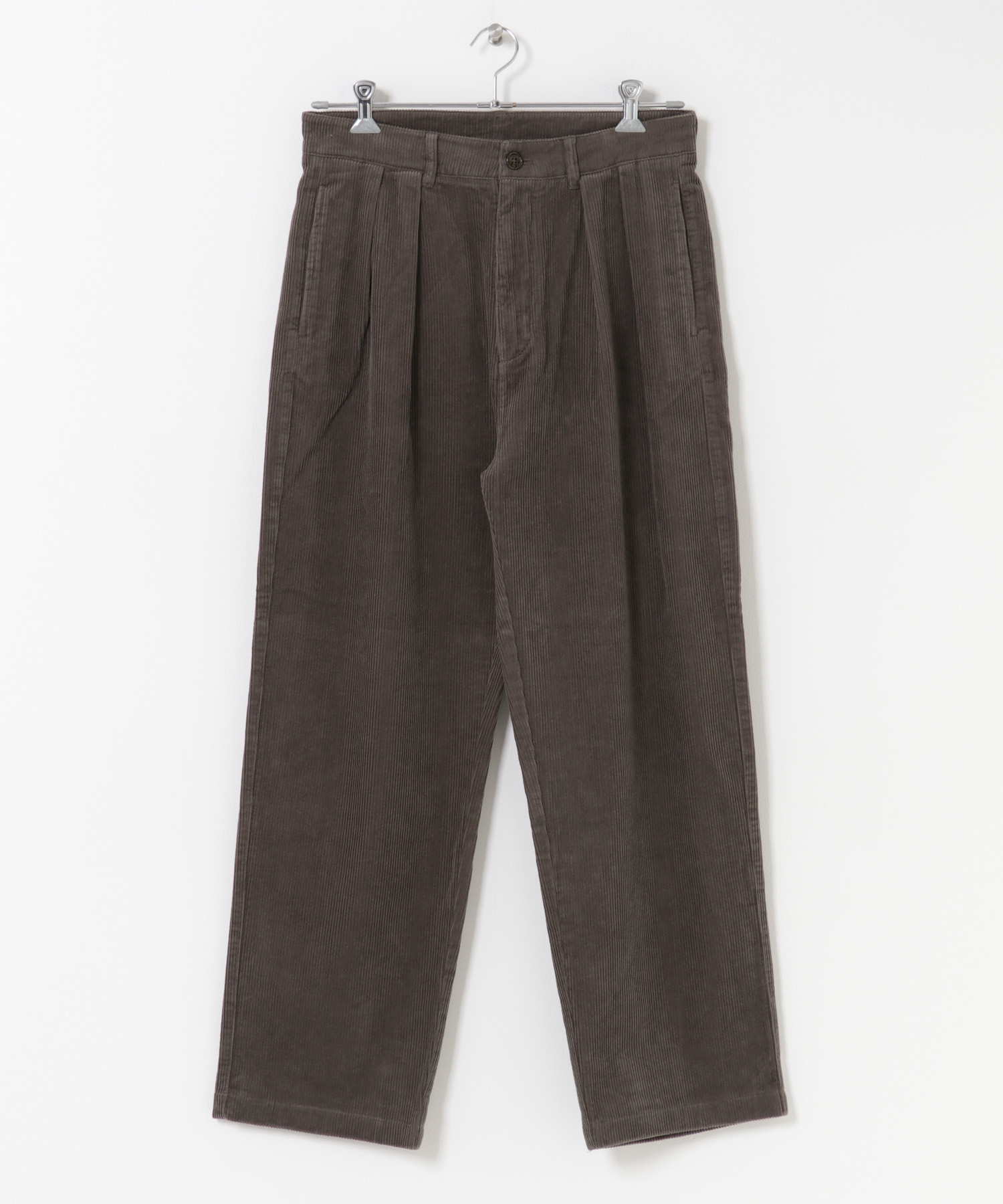 2タック太畝コーデュロイパンツ BROWN M