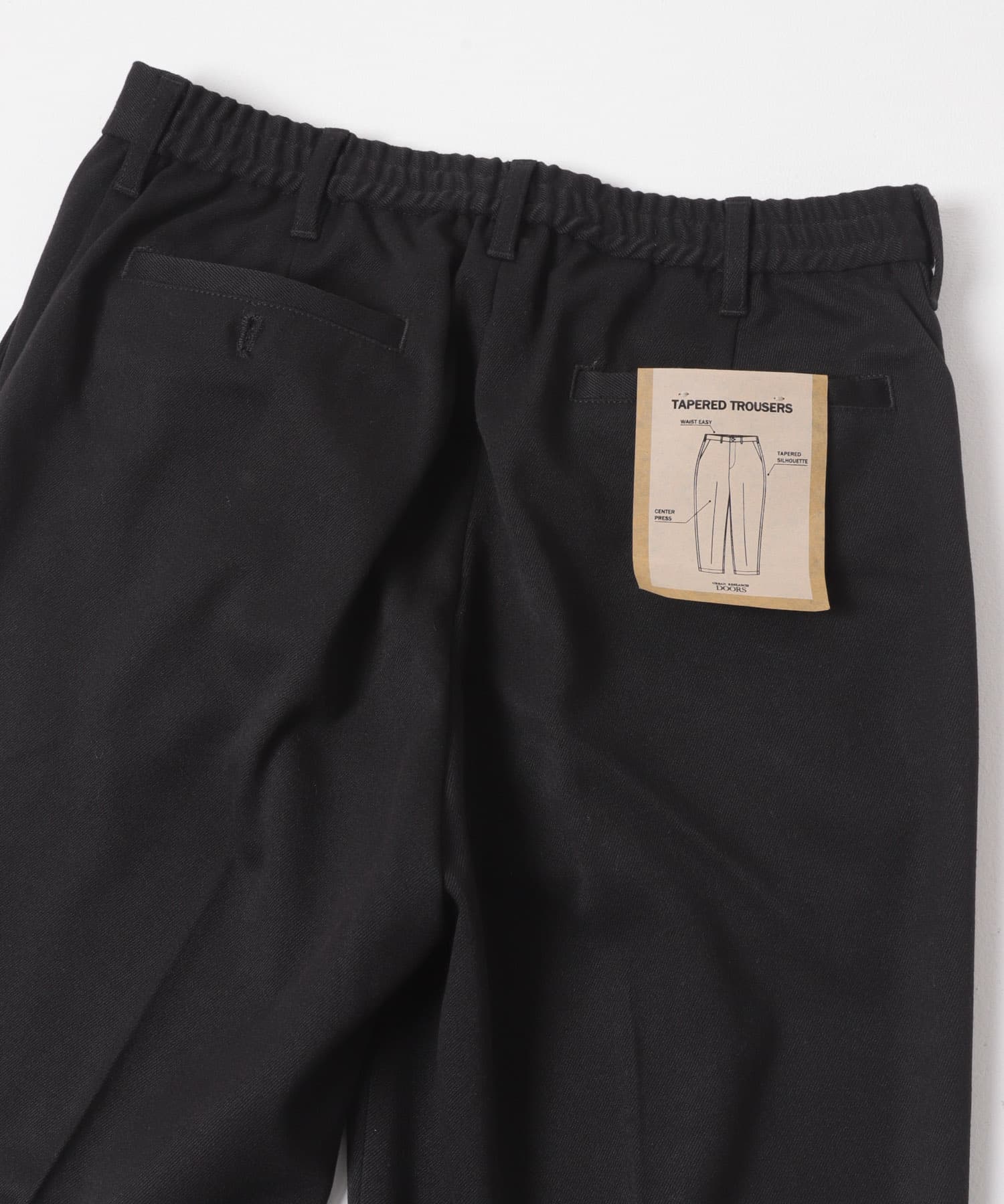 ウールライクテーパードトラウザー BLACK S