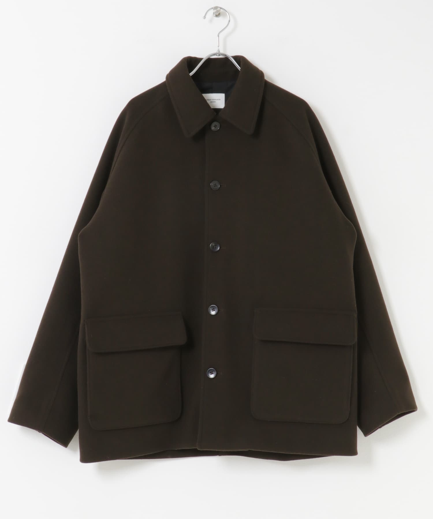 ニットメルトン パデット ショートコート BROWN M