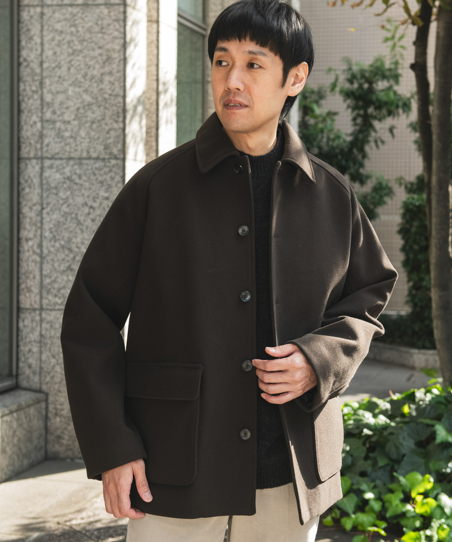 ニットメルトン パデット ショートコート