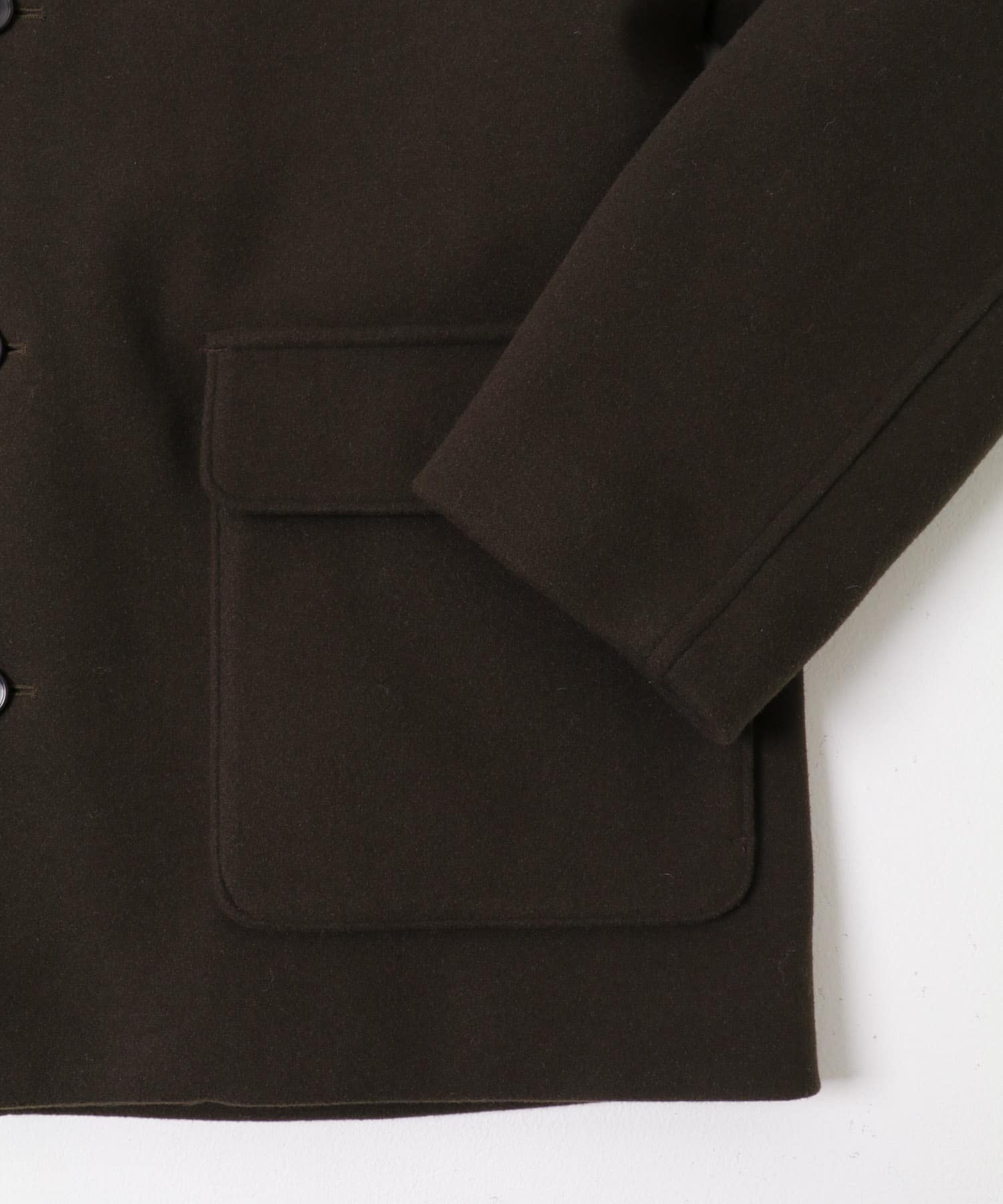 ニットメルトン パデット ショートコート BROWN M