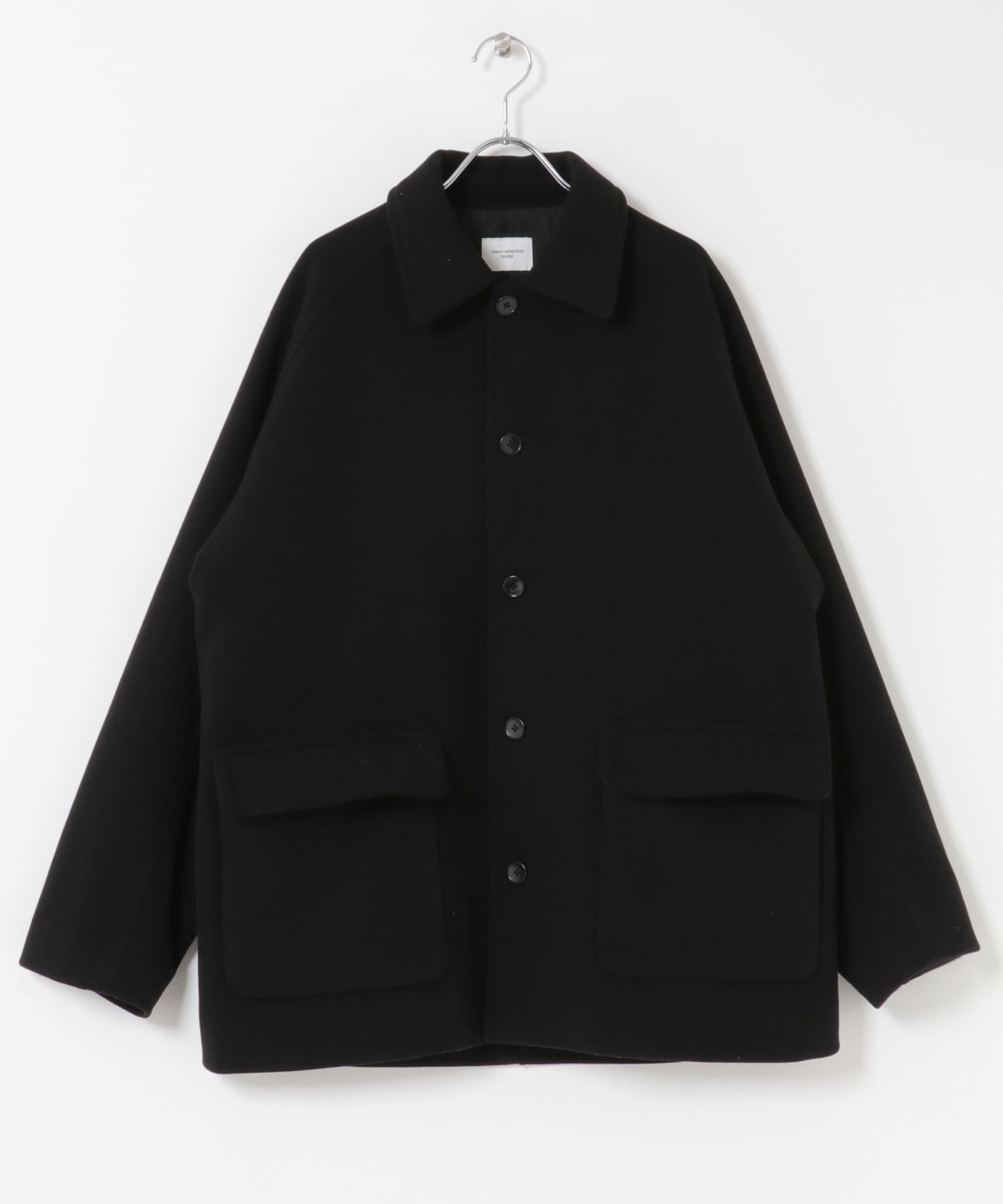 ニットメルトン パデット ショートコート BLACK M