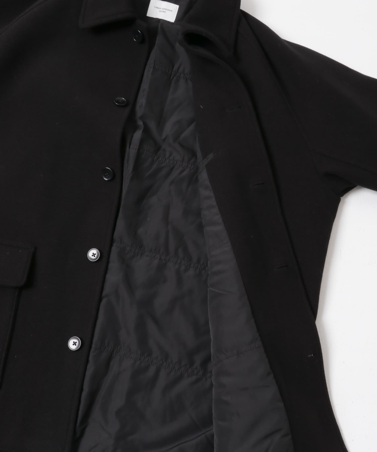 ニットメルトン パデット ショートコート BLACK M