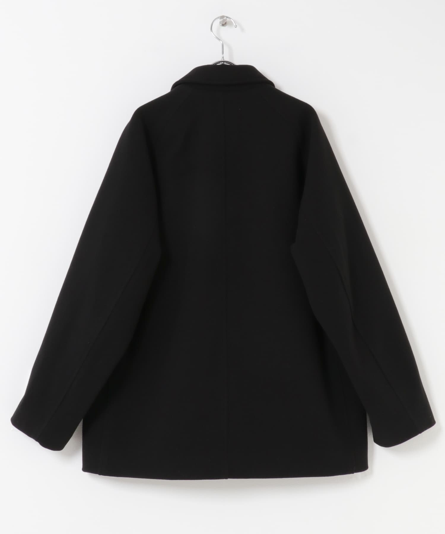 ニットメルトン パデット ショートコート BLACK M