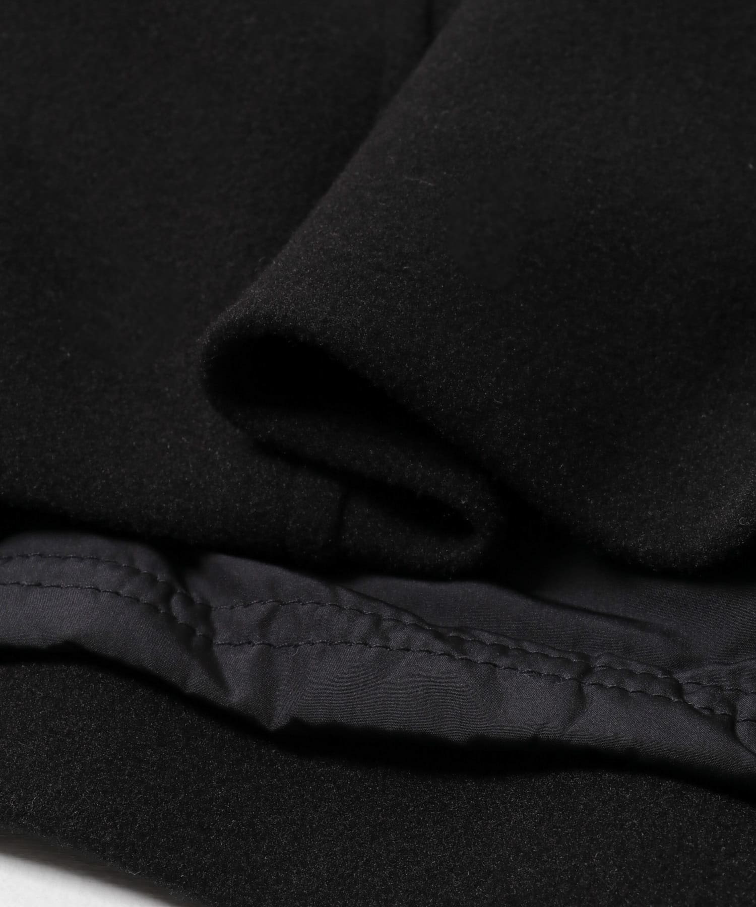 ニットメルトン パデット ショートコート BLACK M