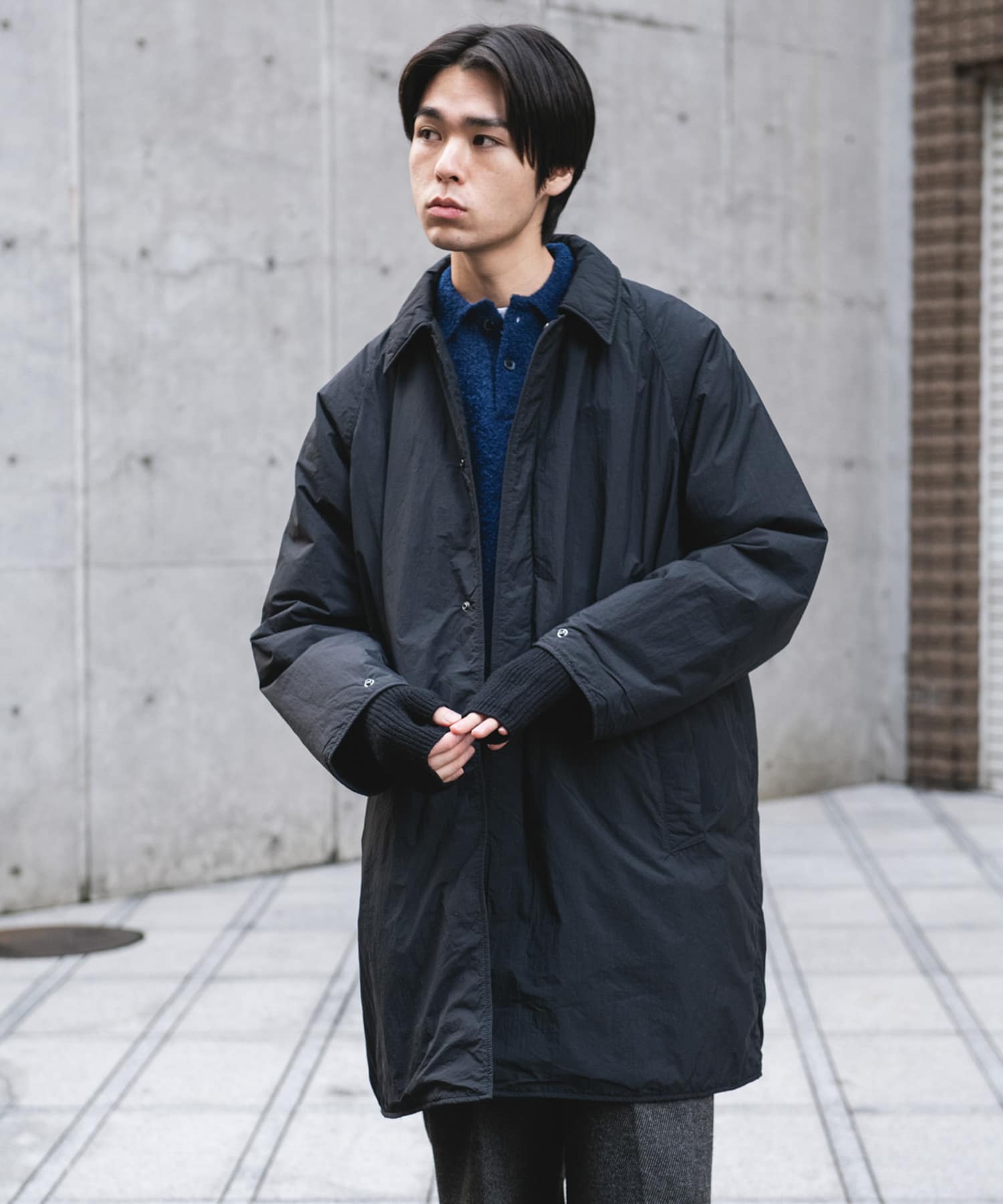 ライトナイロン パデット バルマカンコート(M CHARCOAL): アウター