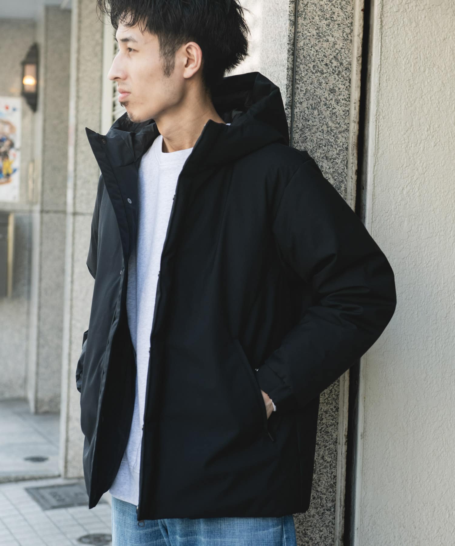 ウールブレンドラミネートダウンパーカー(M BROWN): アウター｜URBAN