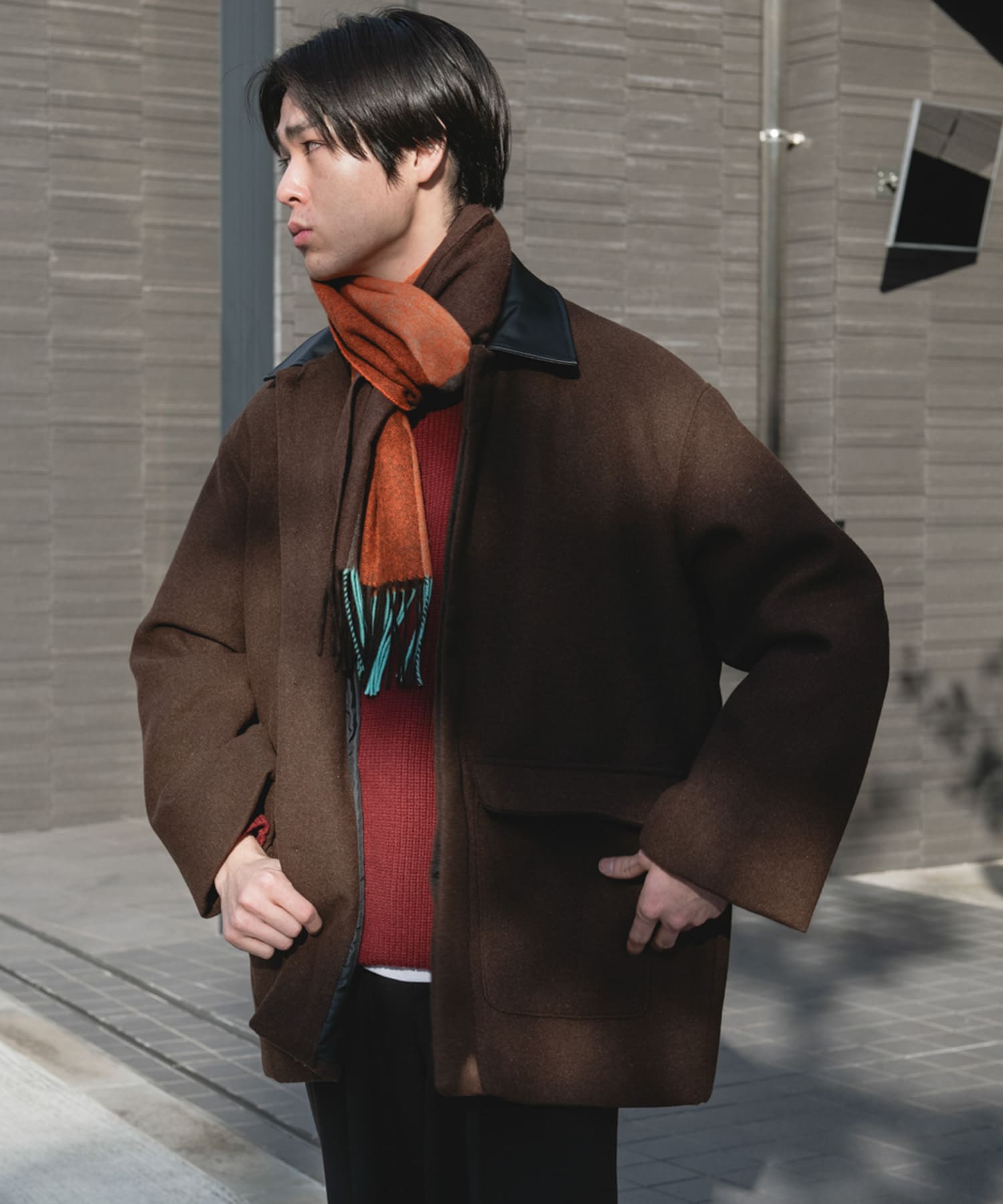 ウールブレンドカバーオール