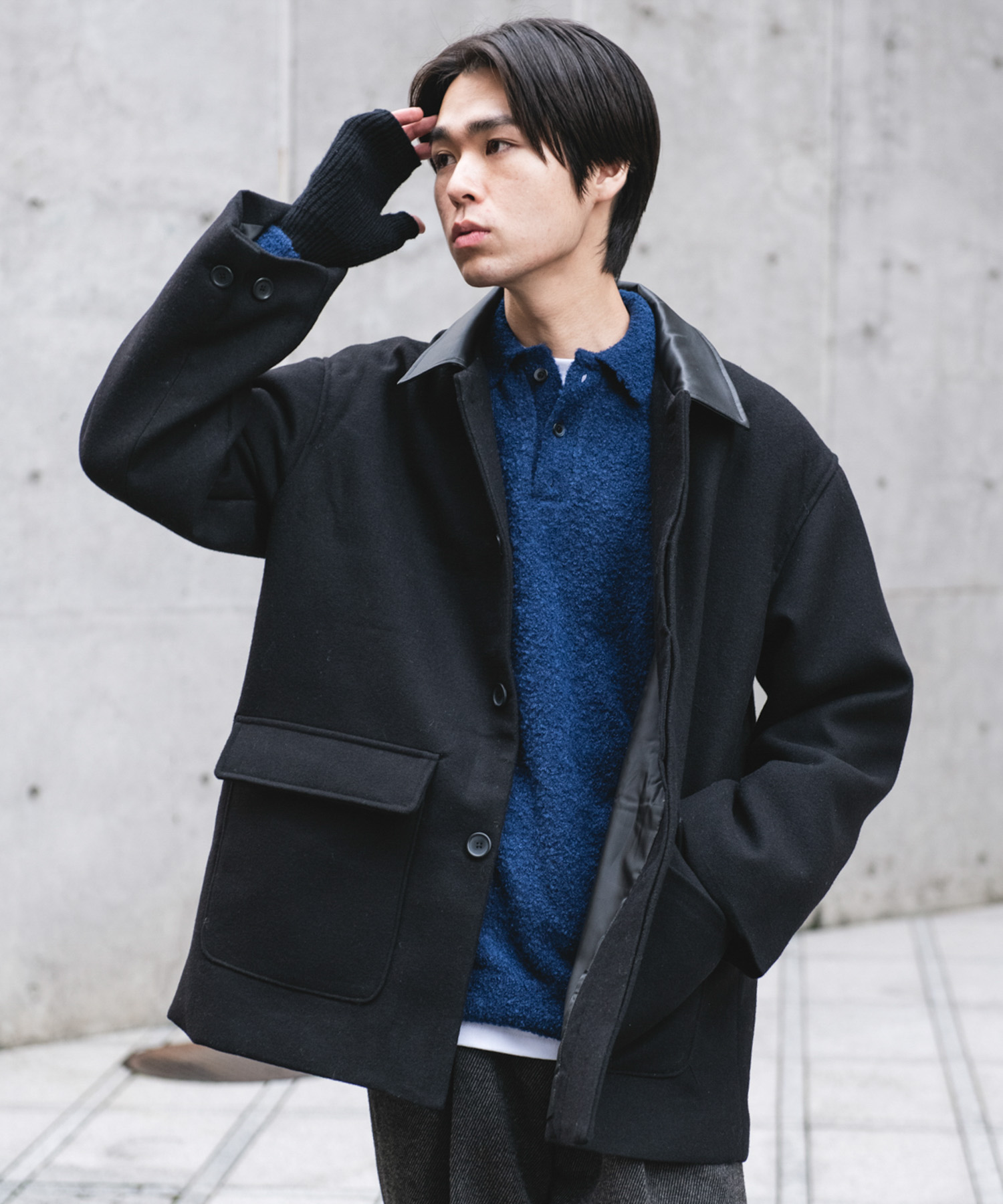 ウールブレンドカバーオール