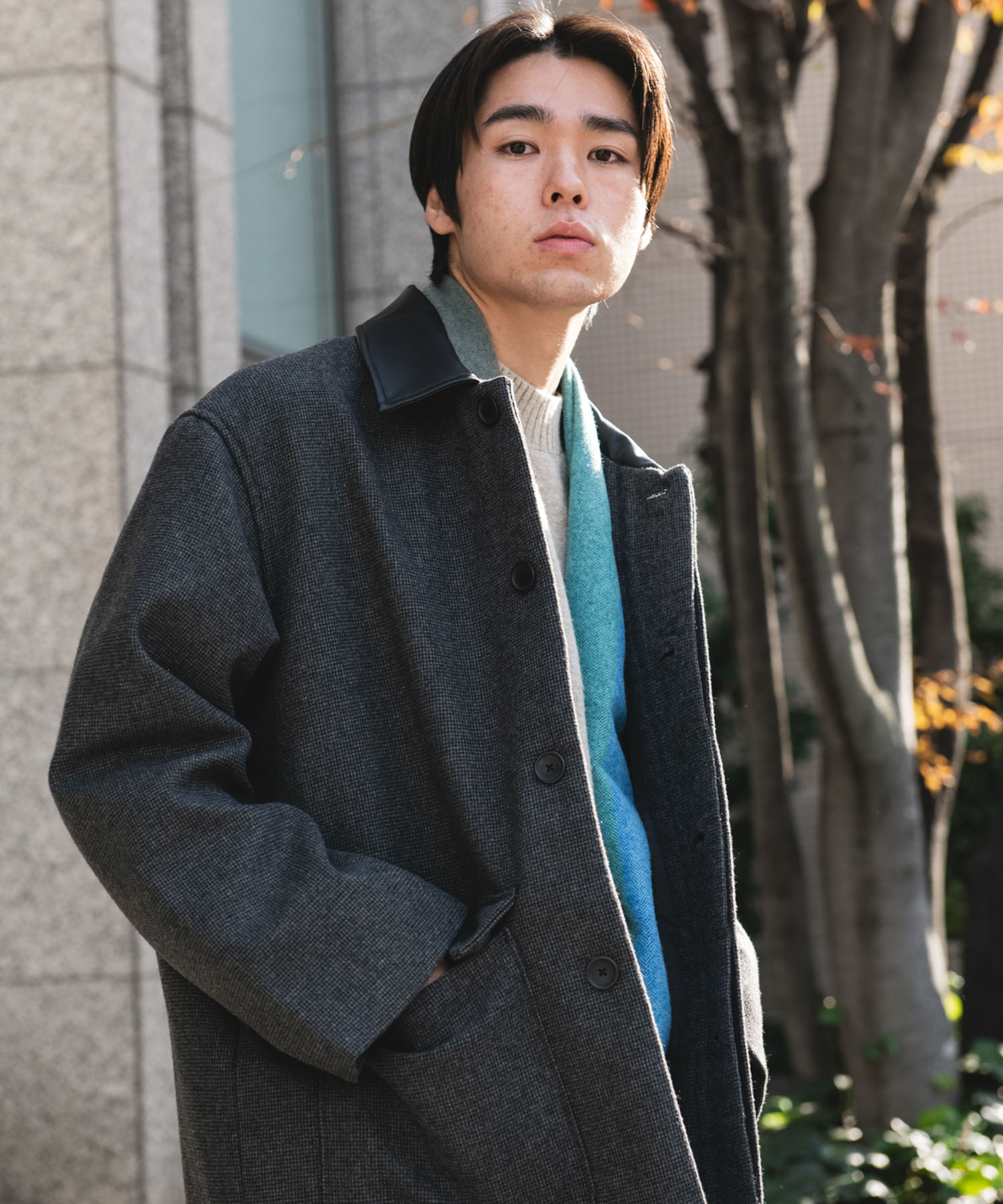 ウールブレンドカバーオール