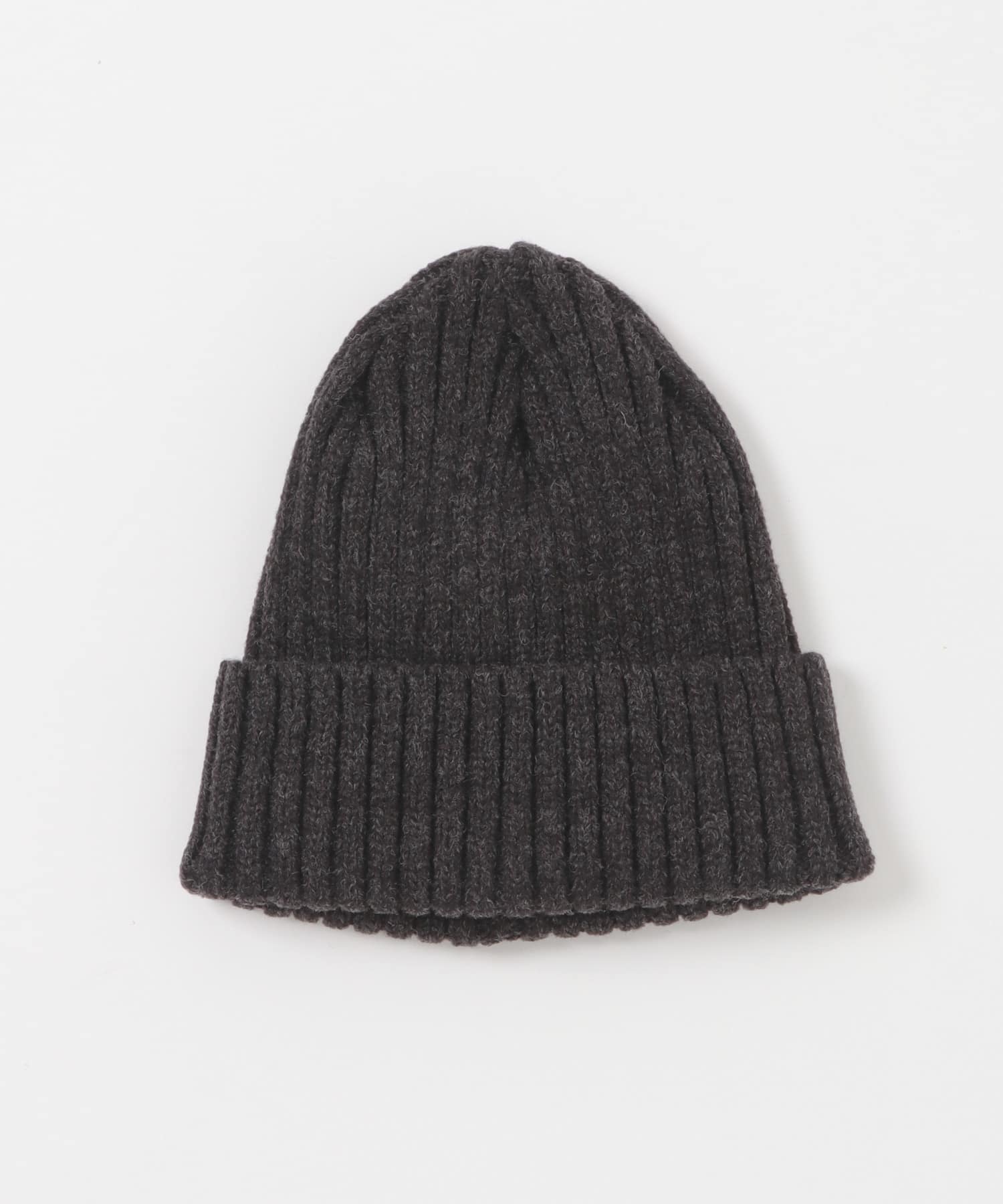 WOOL MIX KNIT CAP CHARCOAL -