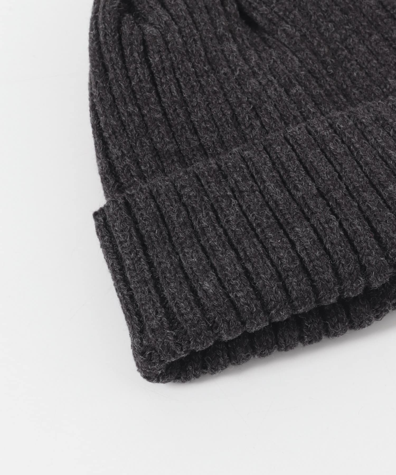 WOOL MIX KNIT CAP CHARCOAL -
