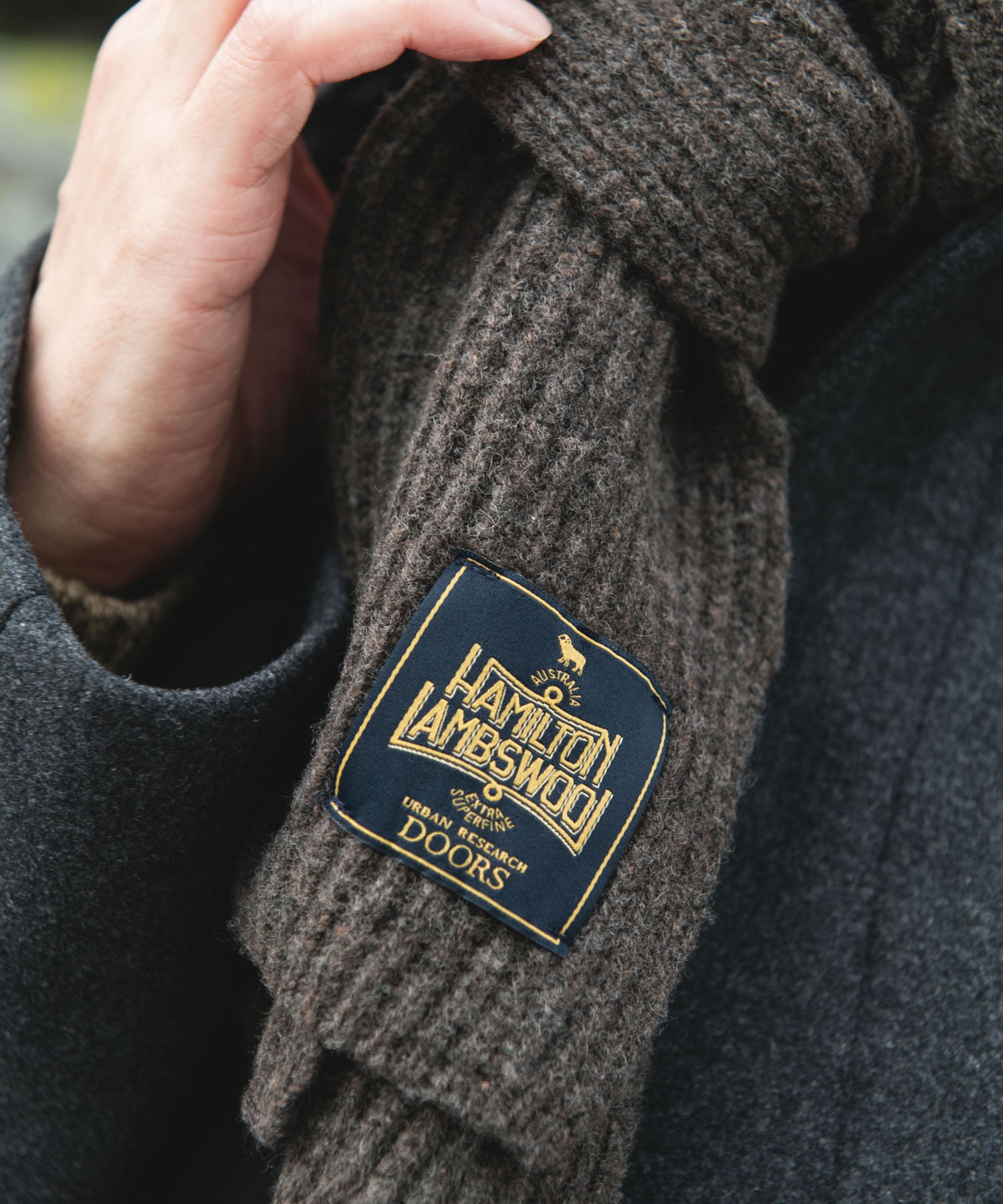 ハミルトンマフラー MIX BROWN -