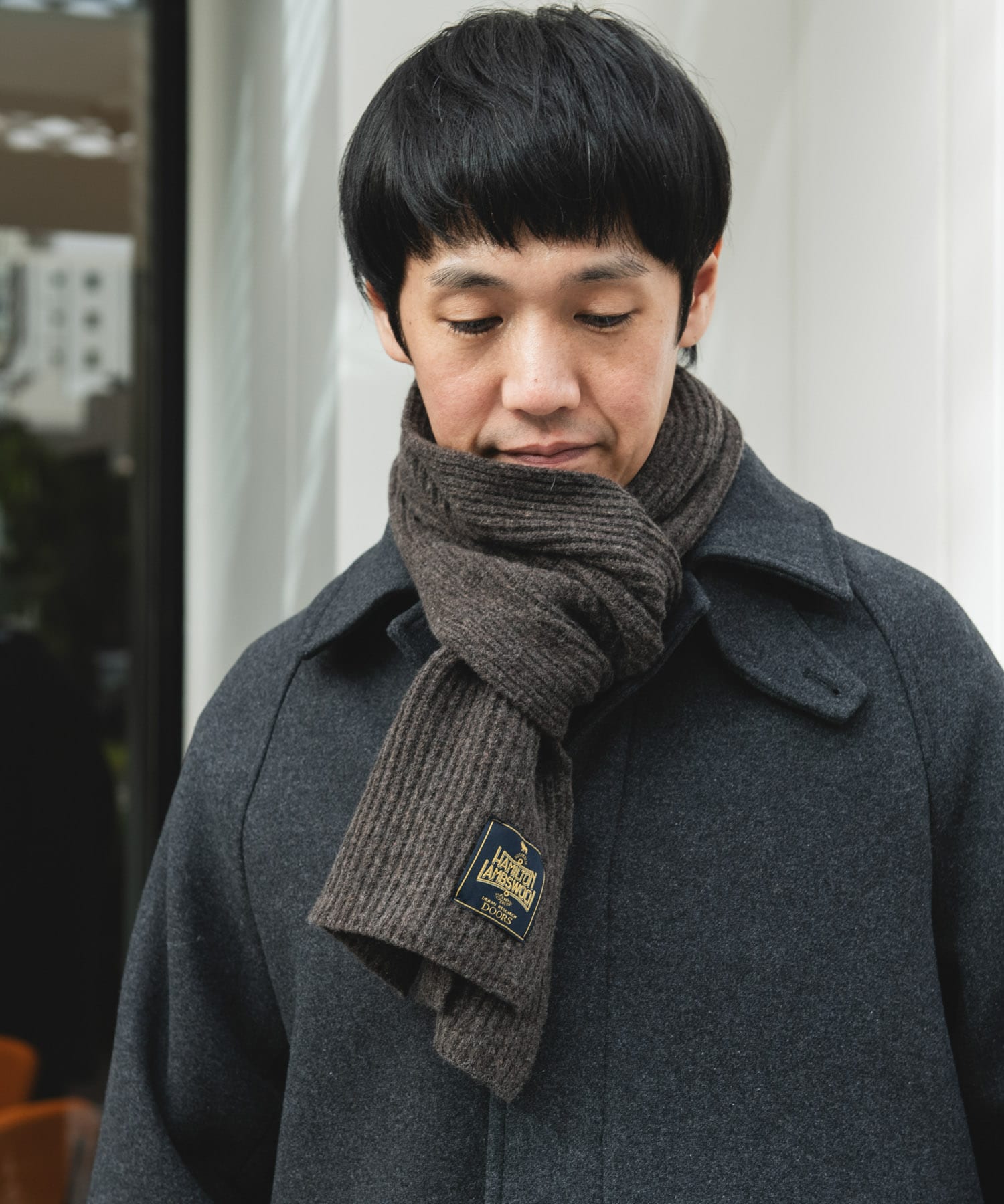 ハミルトンマフラー MIX BROWN -