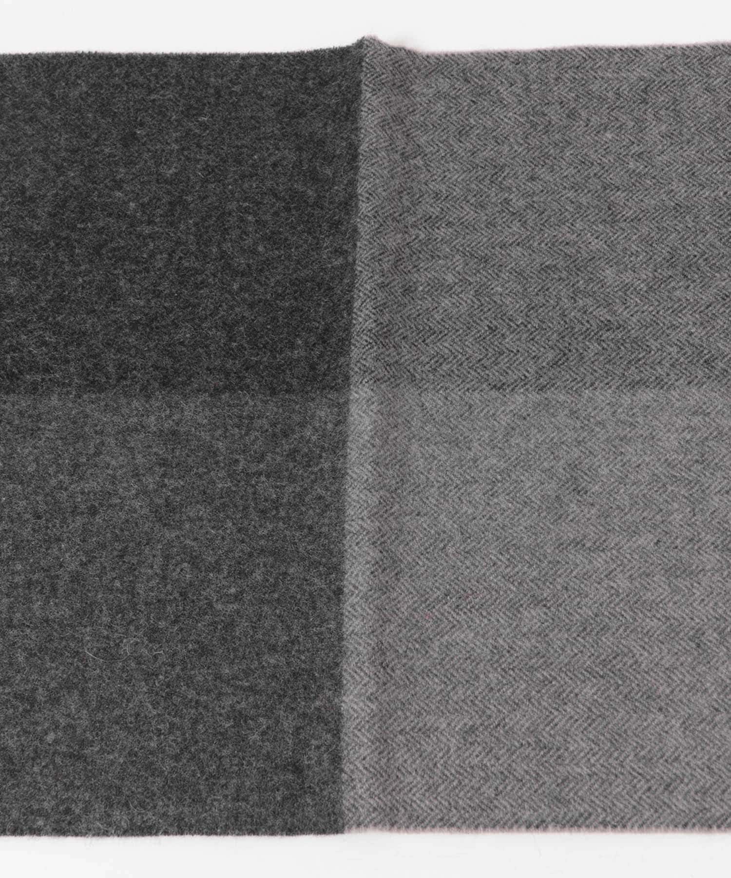 カシミヤブレンドパネルマフラー CHARCOAL -