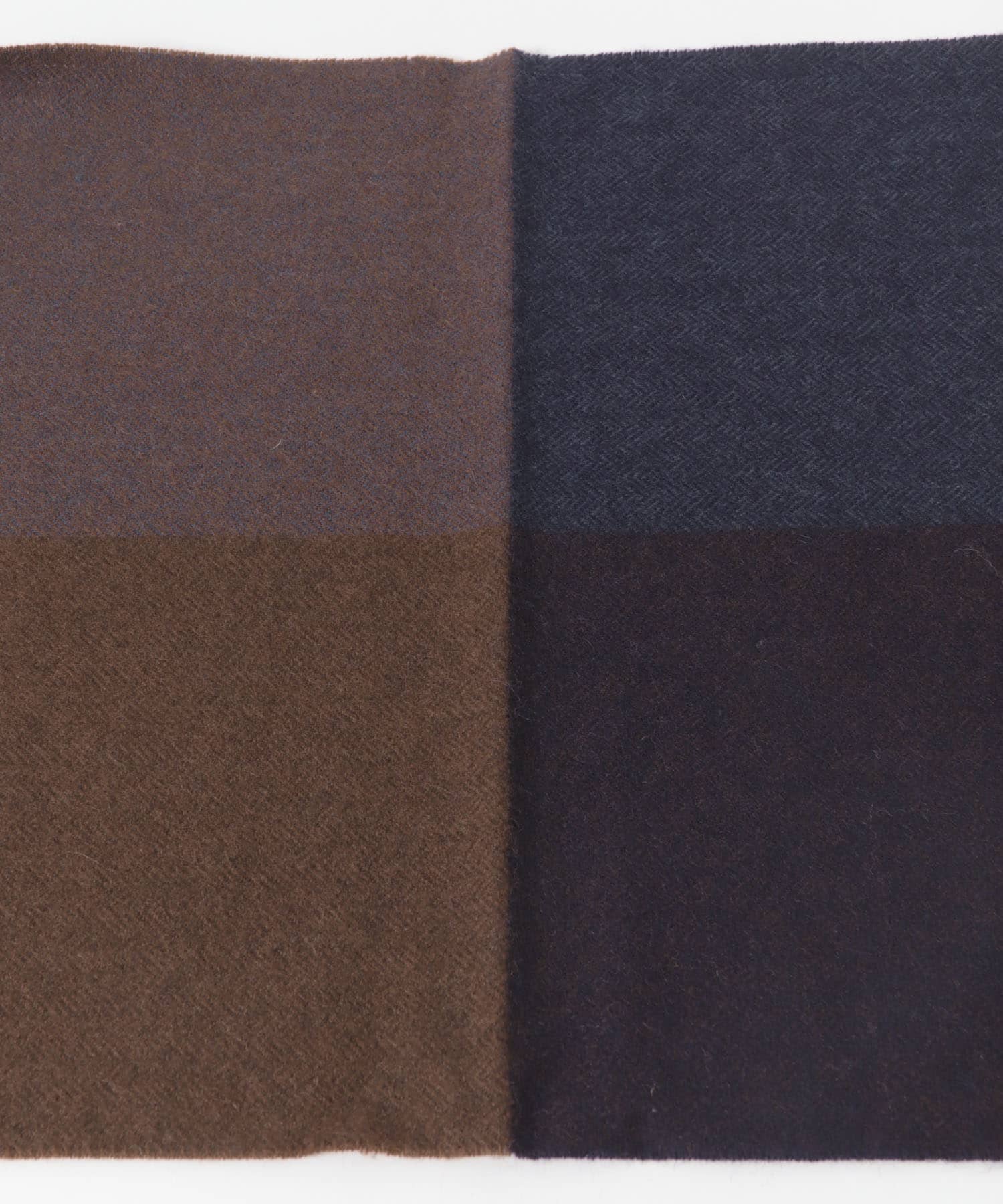 カシミヤブレンドパネルマフラー BROWN -