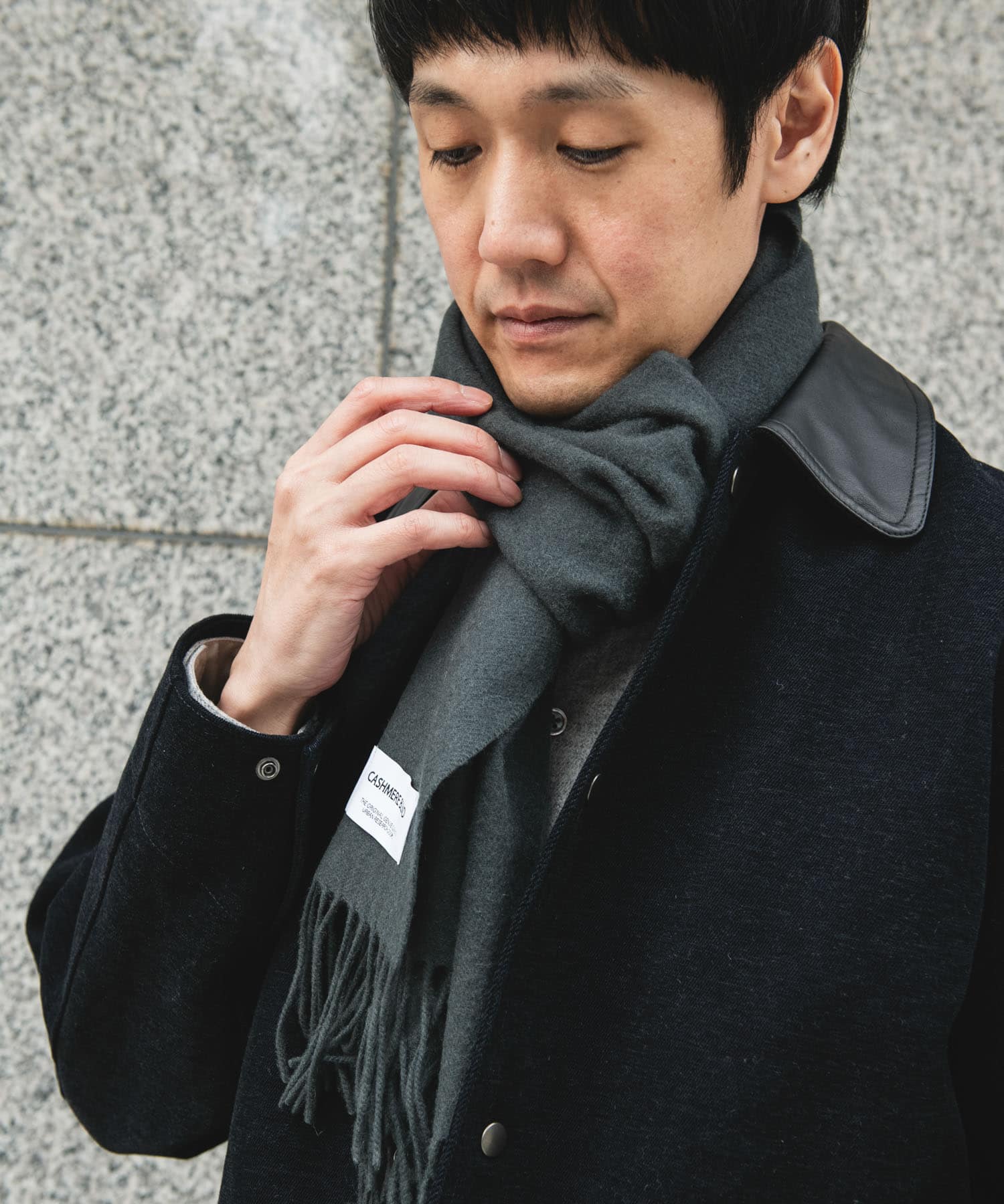 カシミヤブレンドマフラー GRAY -