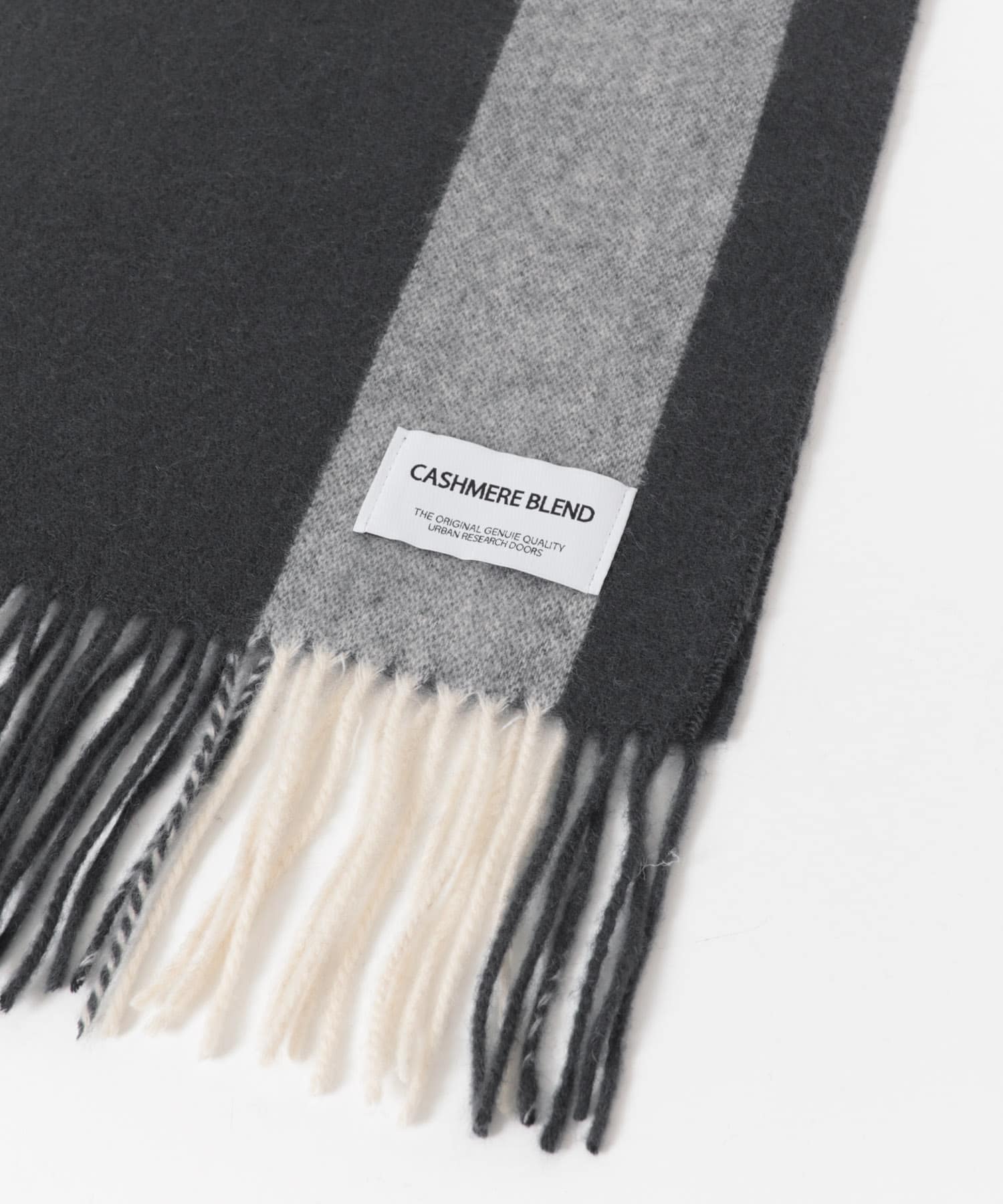 カシミヤブレンドストライプマフラー CHARCOAL -