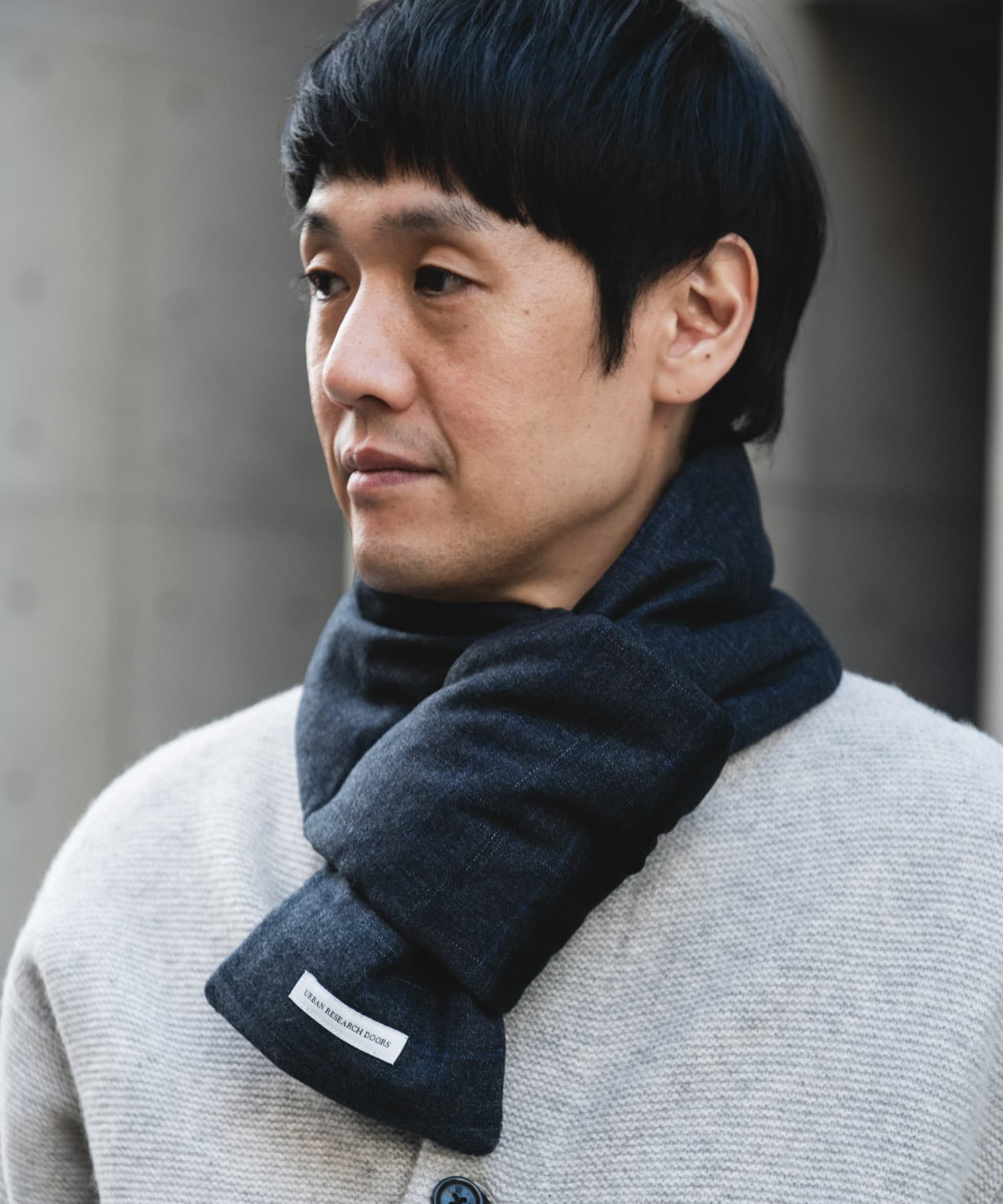 ダウンマフラー GRAY CHECK -