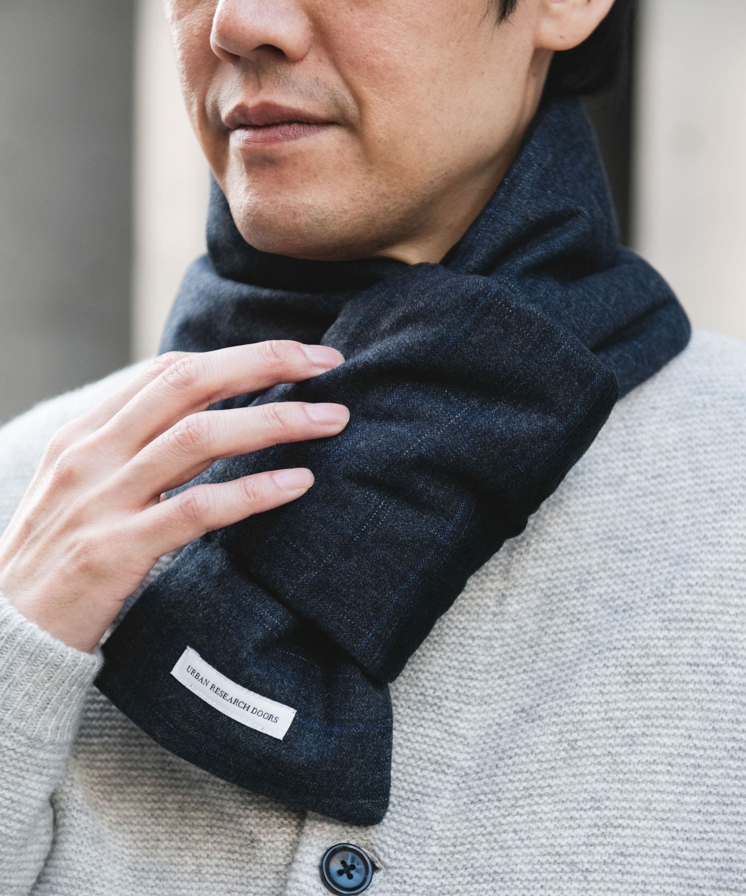 ダウンマフラー GRAY CHECK -