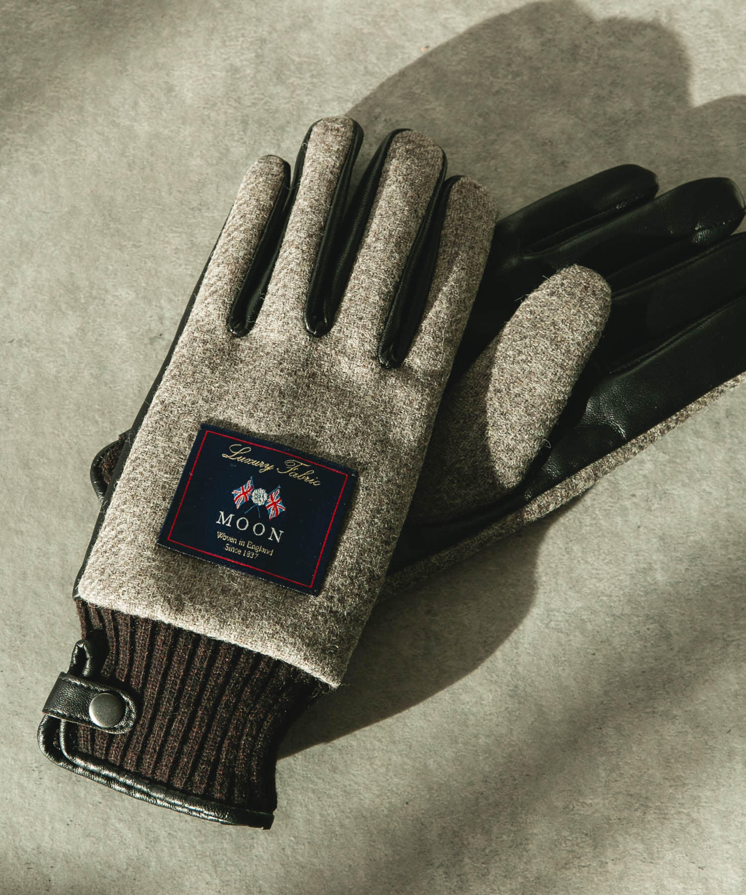 MOONツイードレザーグローブ