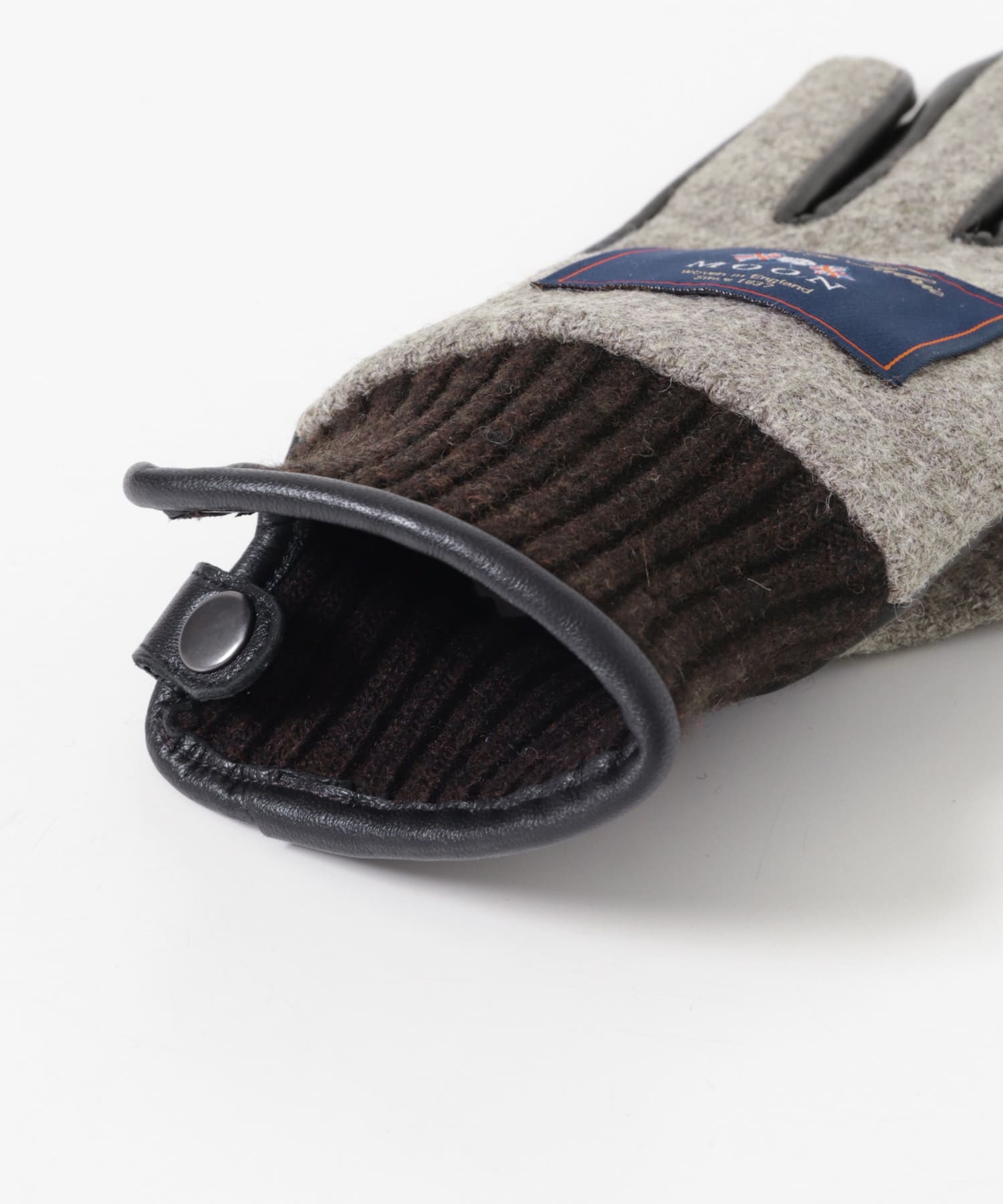 MOONツイードレザーグローブ BEIGE -