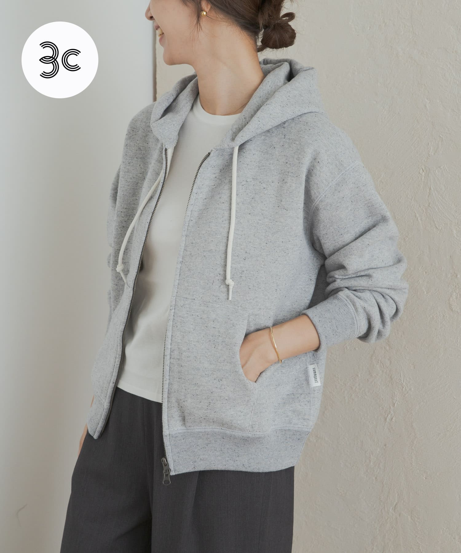 commpost　反毛裏毛ジップフーディ