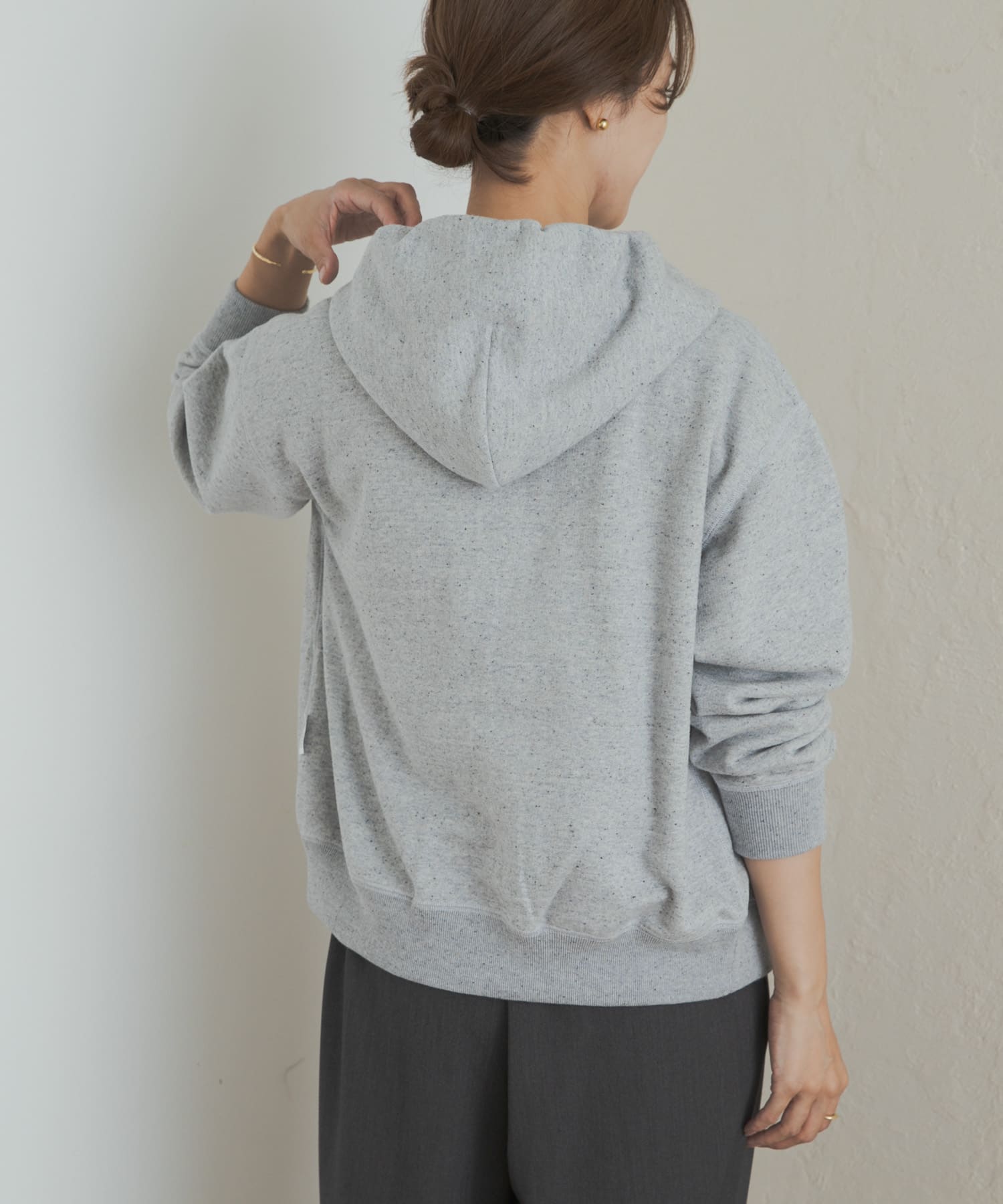 commpost　反毛裏毛ジップフーディ TOP GRAY S